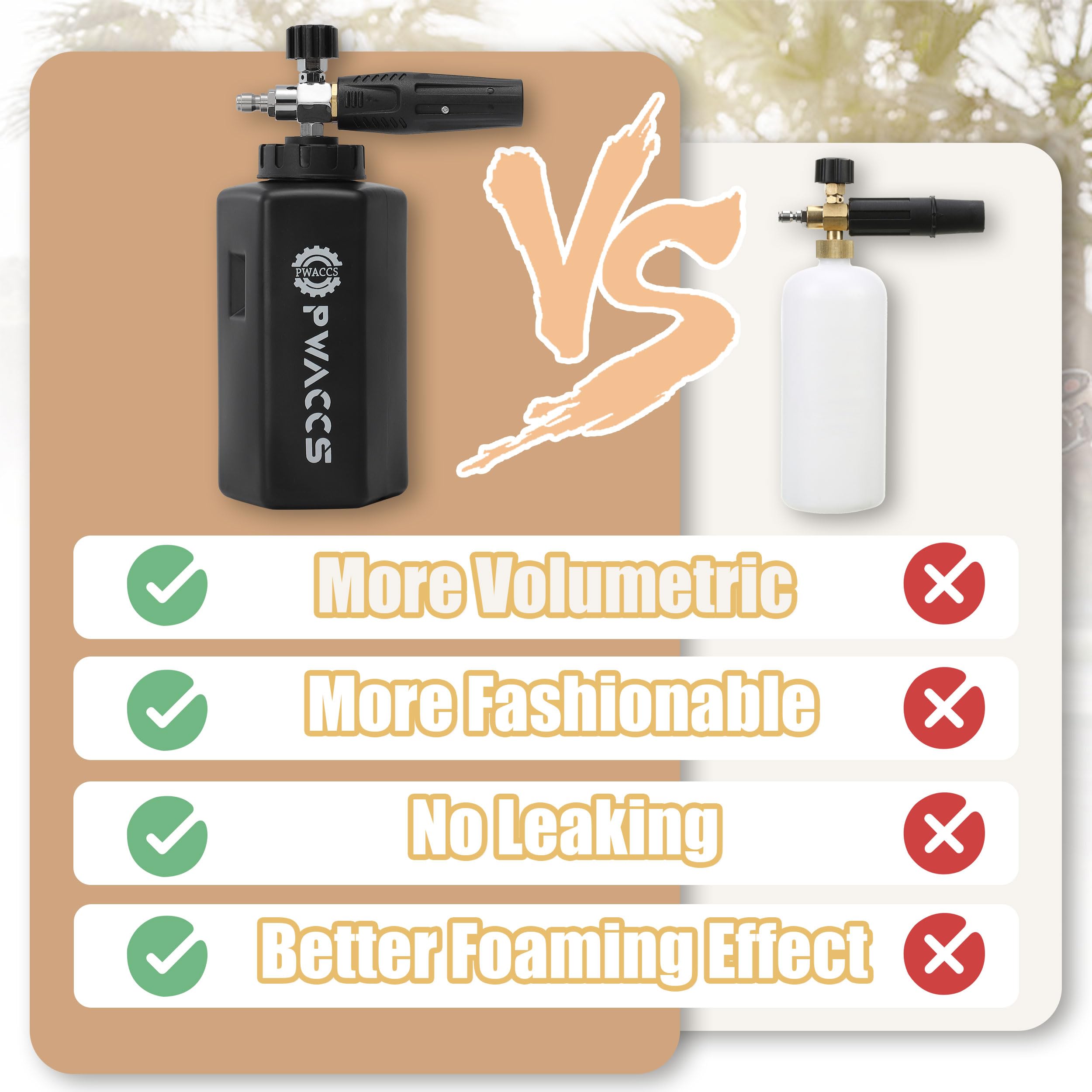 PWACCS foam cannon with stainless copper exterior for durability.