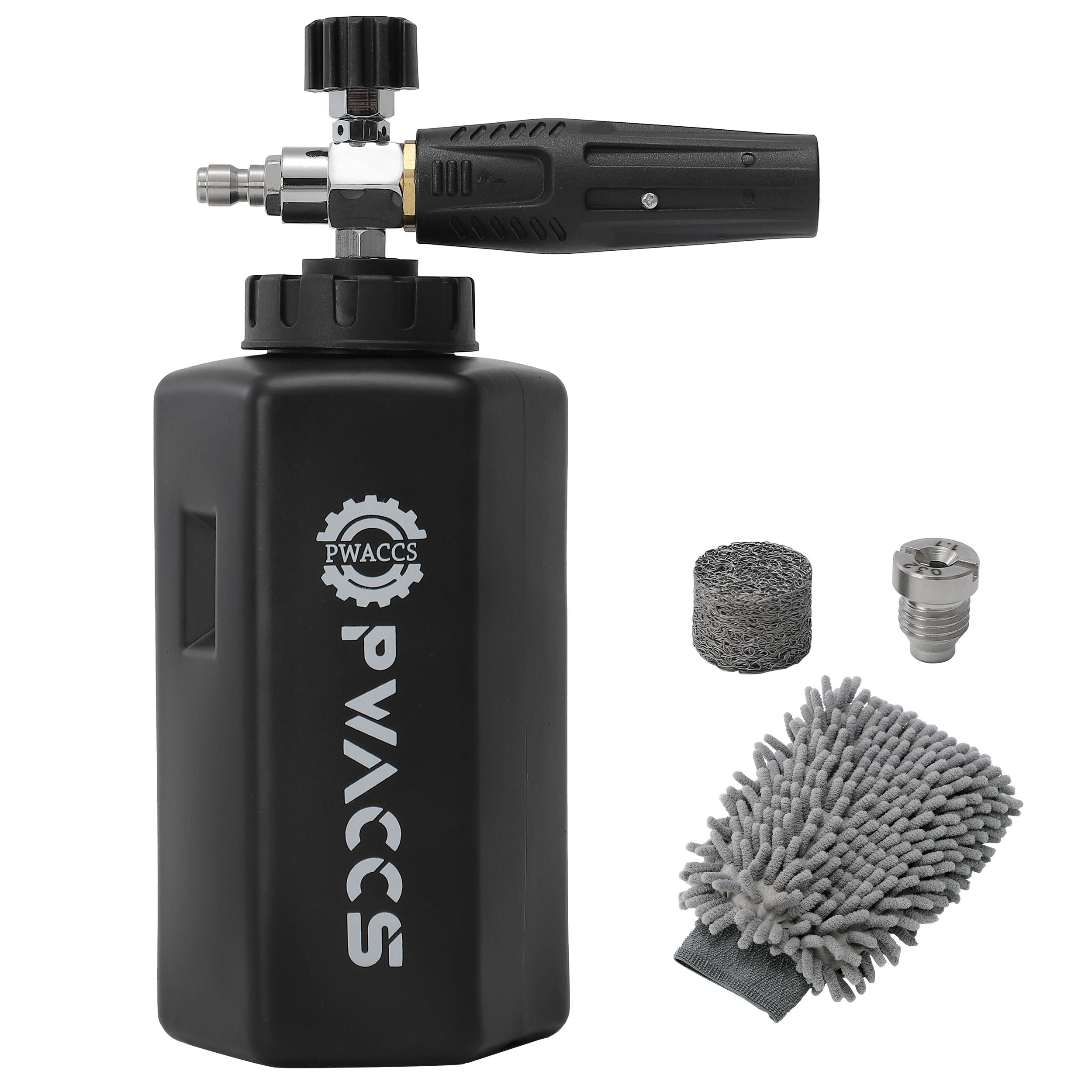 PWACCS Foam Cannon wide mouth fill for easy setup.