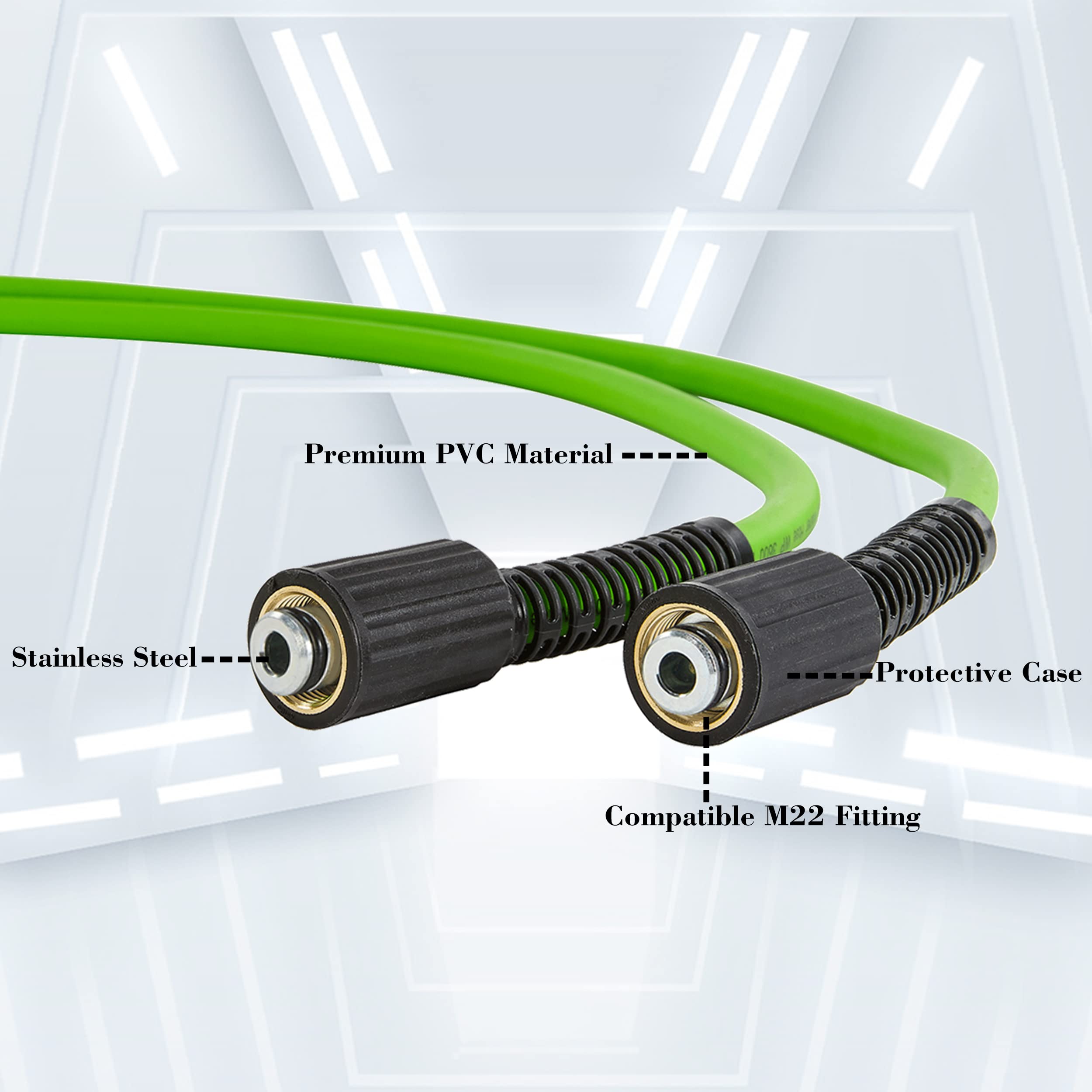 25-foot length extends reach for house siding, decks, and hard-to-reach areas