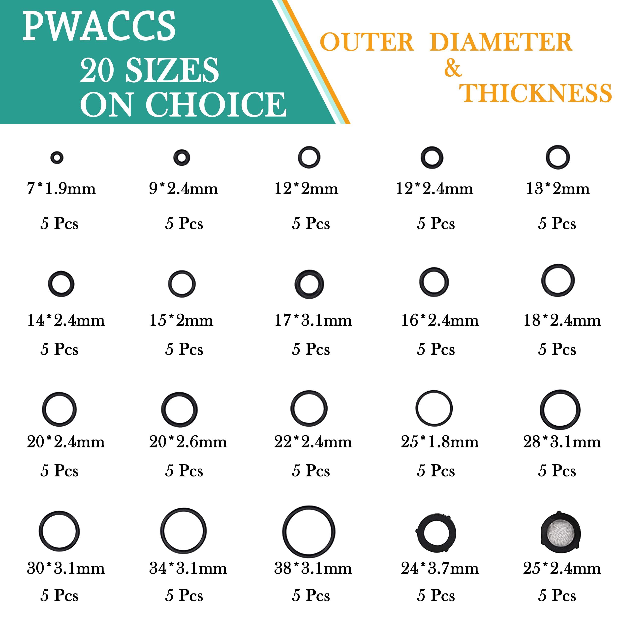 PWACCS O-Ring Kit nozzle seal ensures tight spray performance