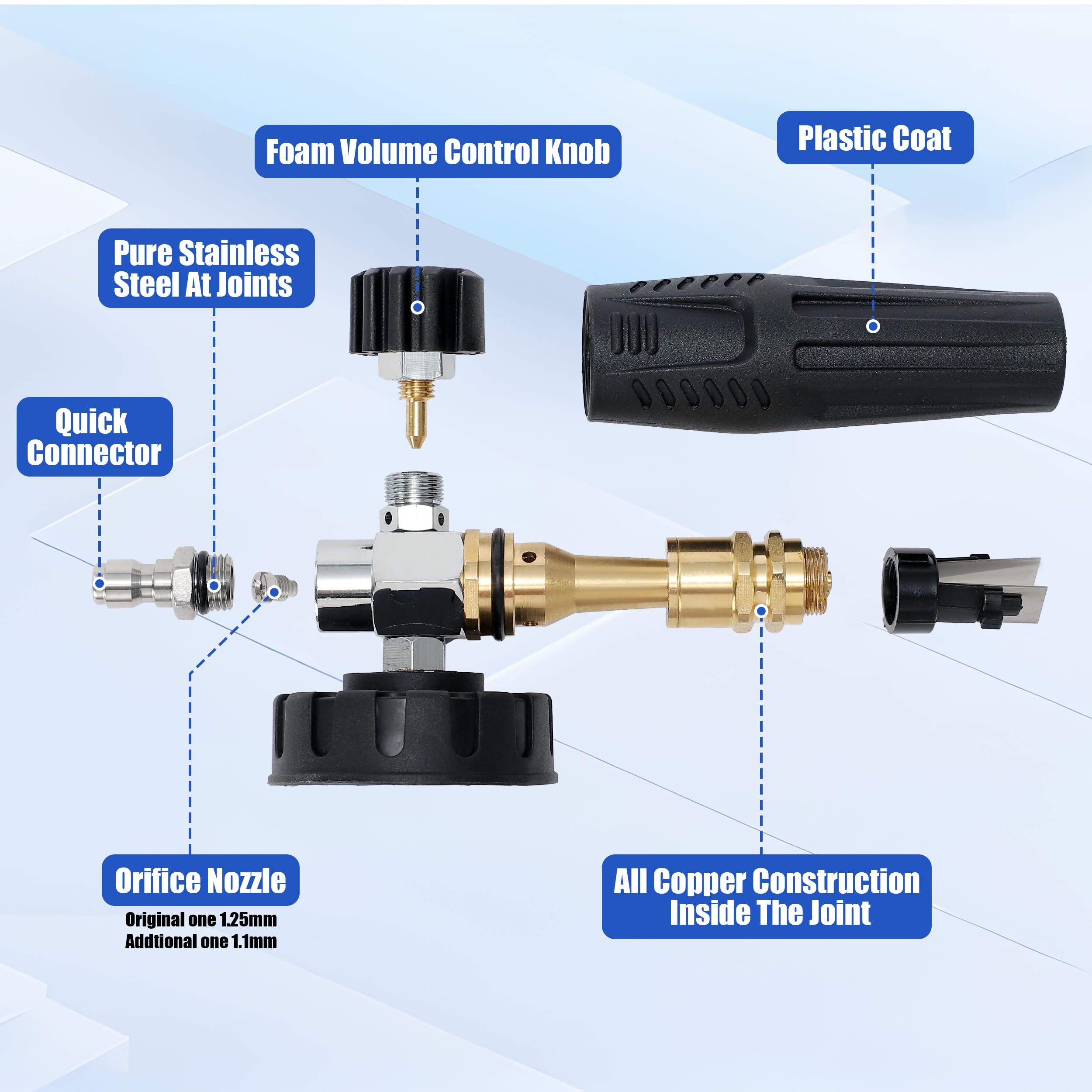PWACCS quick‑connect 1/4‑inch adapter simplifies setup with your pressure washer.