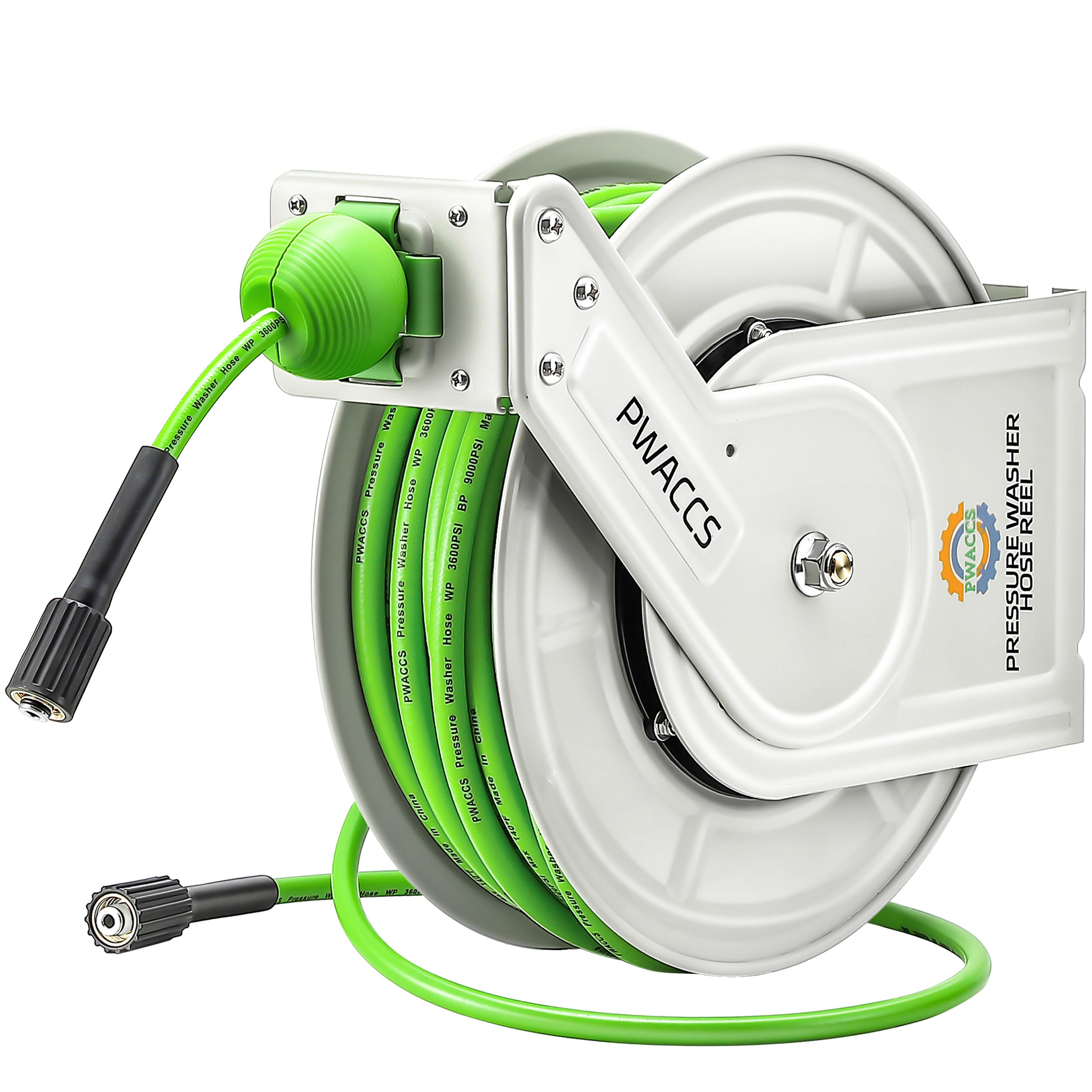 PWACCS retractable hose reel 60ft in use for car washing and patio cleaning