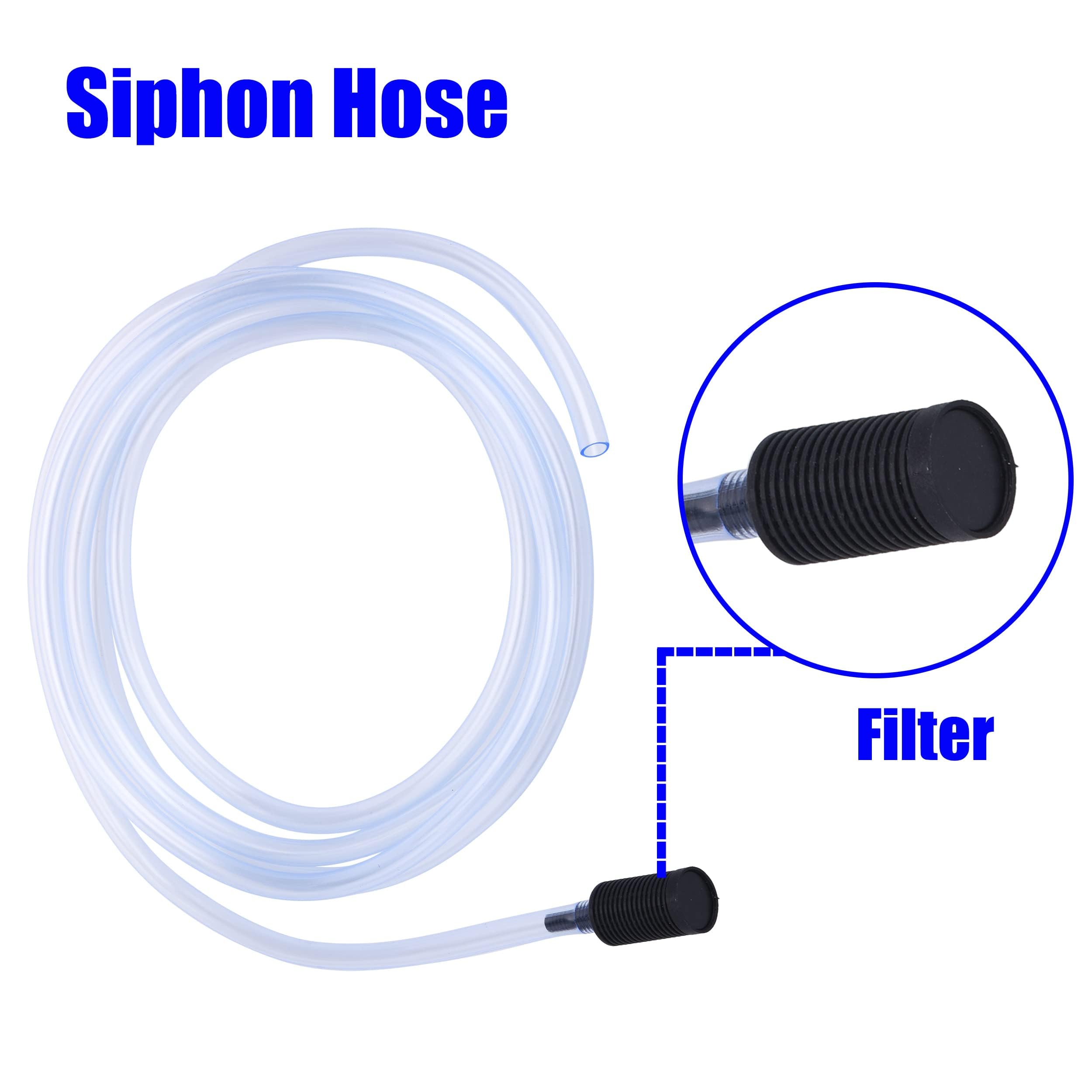 PWACCS siphon hose filter close-up highlighting two replaceable filters for impurity protection.
