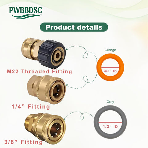 PWBBDSC Buna-N O-Ring 3/8 inch quick connect ensures durable sealing under heavy use.