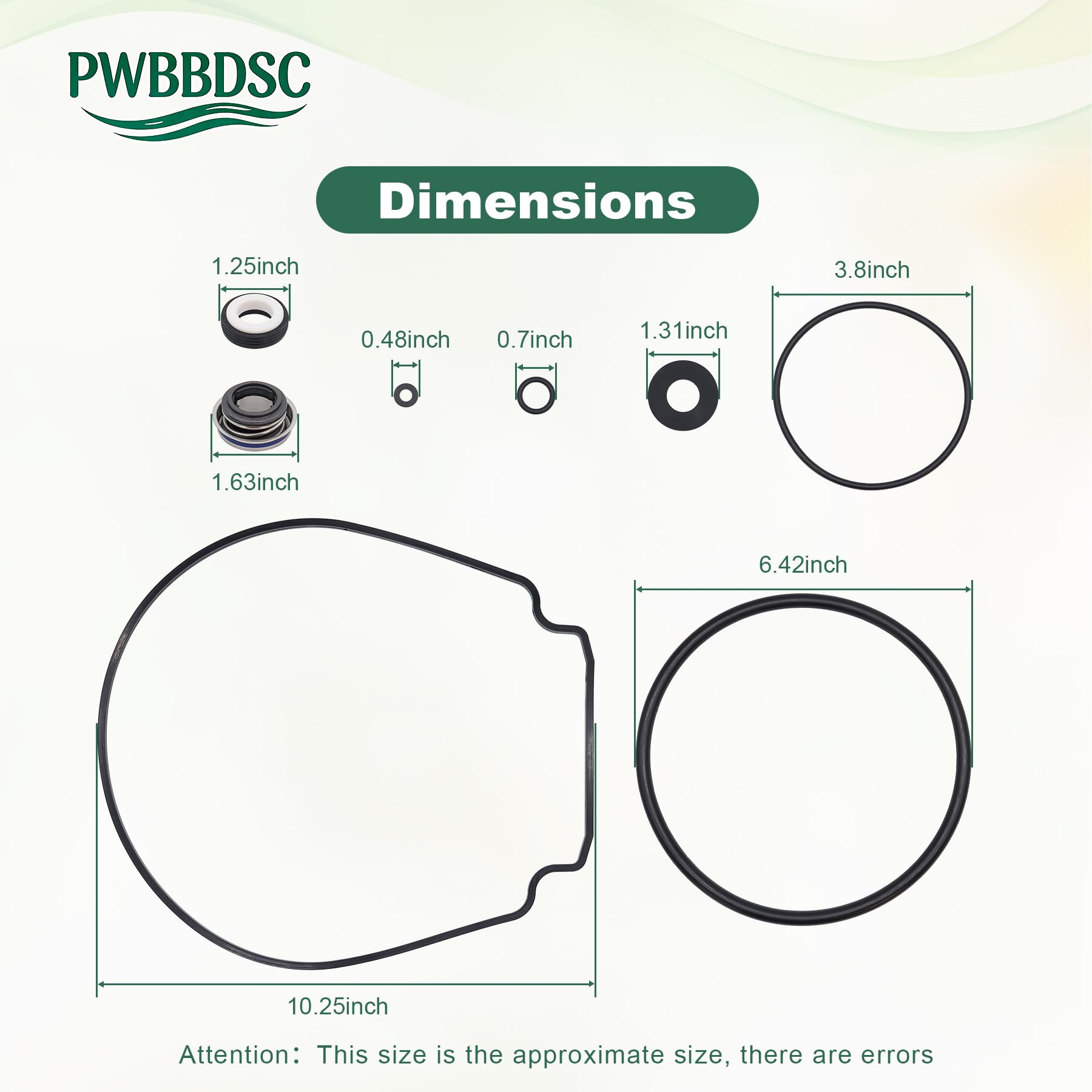 PWBBDSC diffuser O-ring maintains correct water flow and prevents air ingress