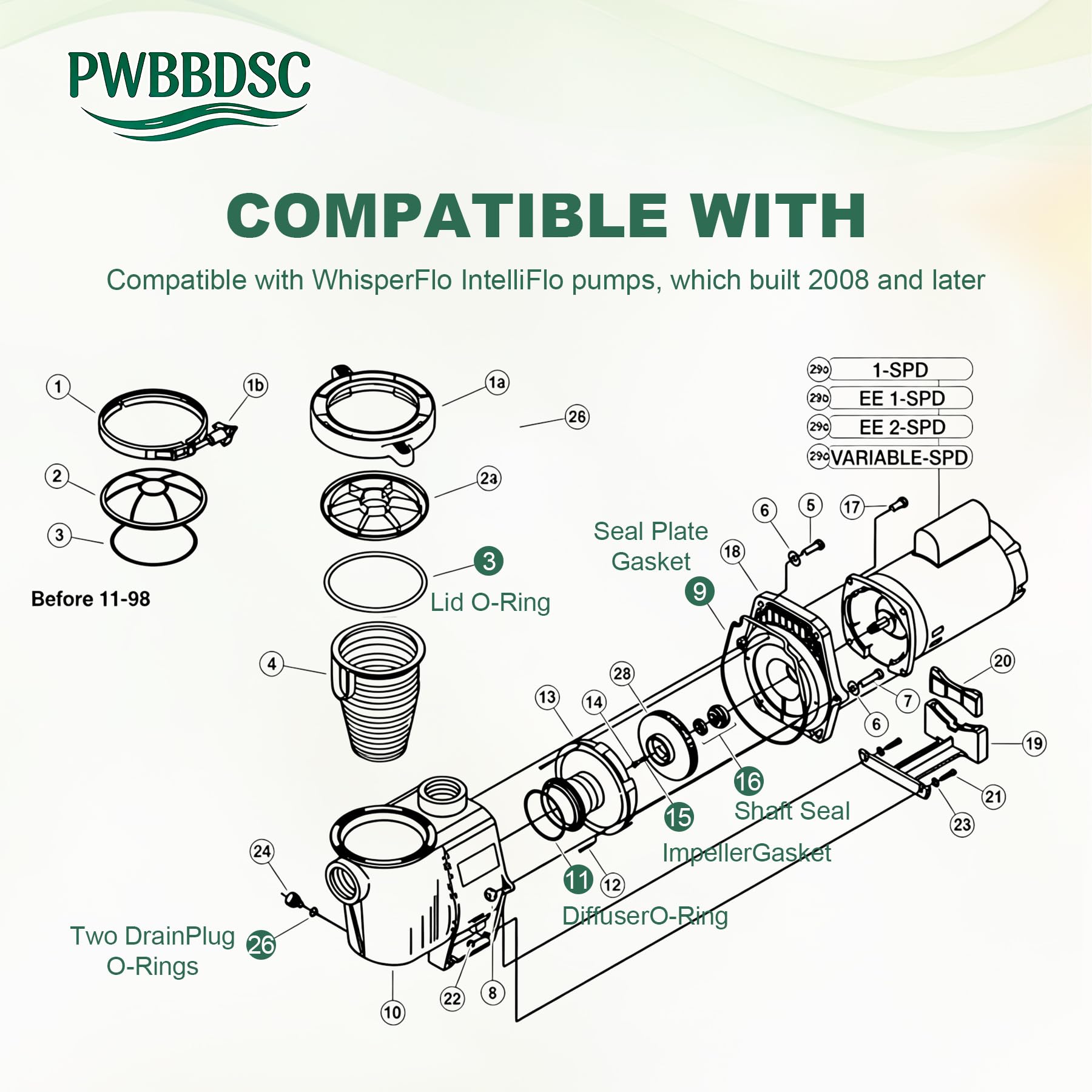 PWBBDSC drain plug O-ring prevents leaks during maintenance and drainage