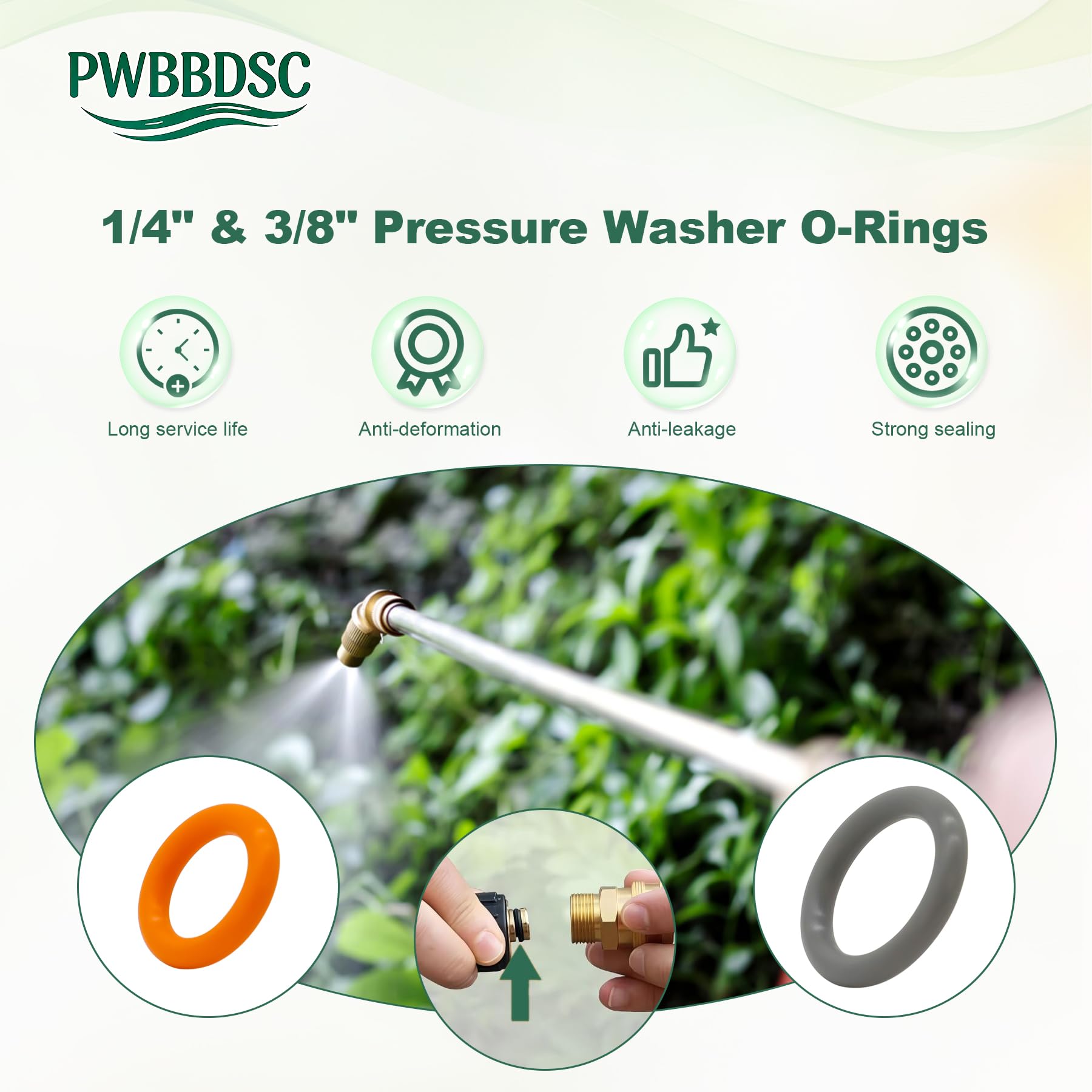 PWBBDSC Orange and grey o-rings show two sizes for flexible replacements.