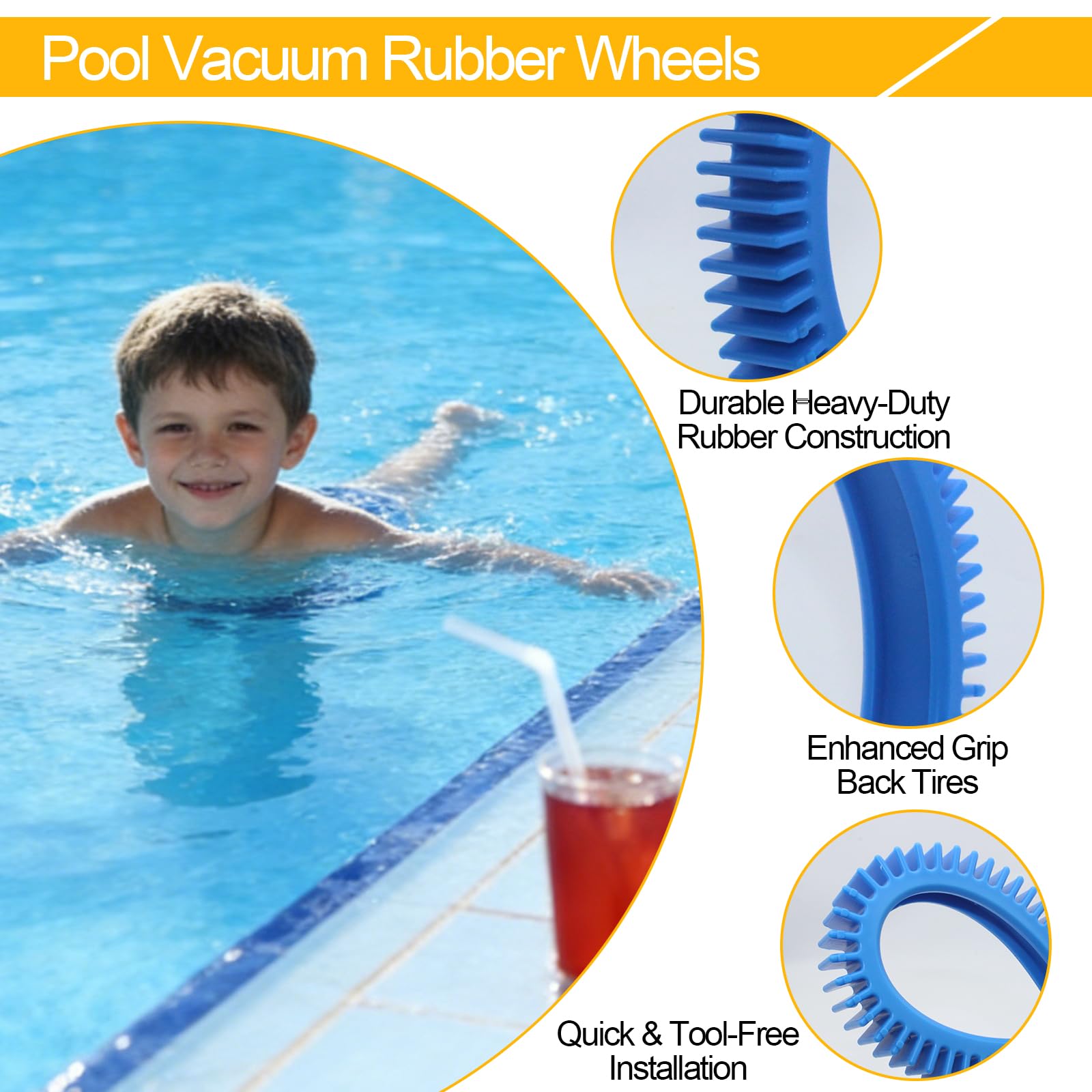 PWEOW durable rubber construction with lasting resilience for pool vacuums.