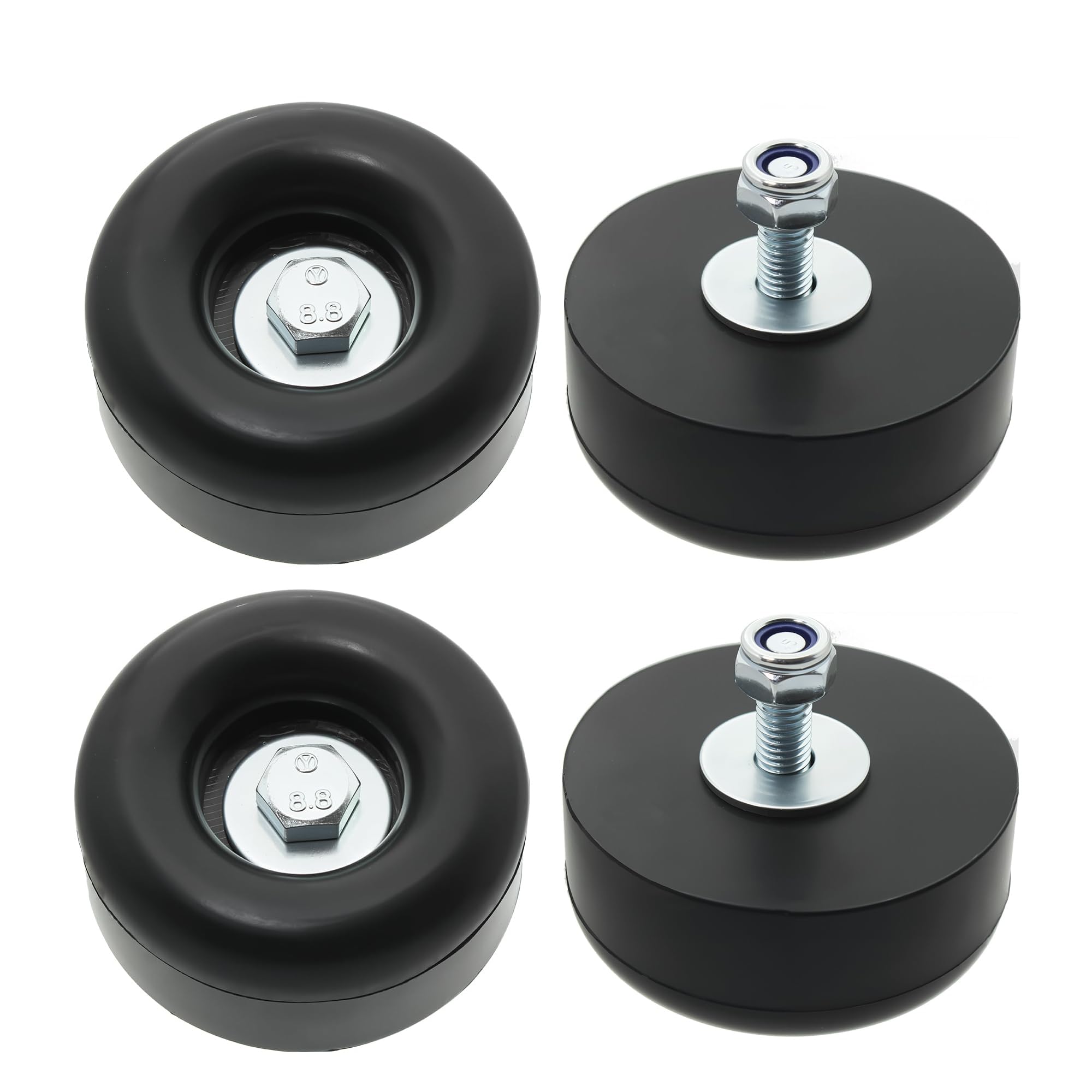 PWEOW heavy-duty rubber feet attached to a generator for vibration reduction.