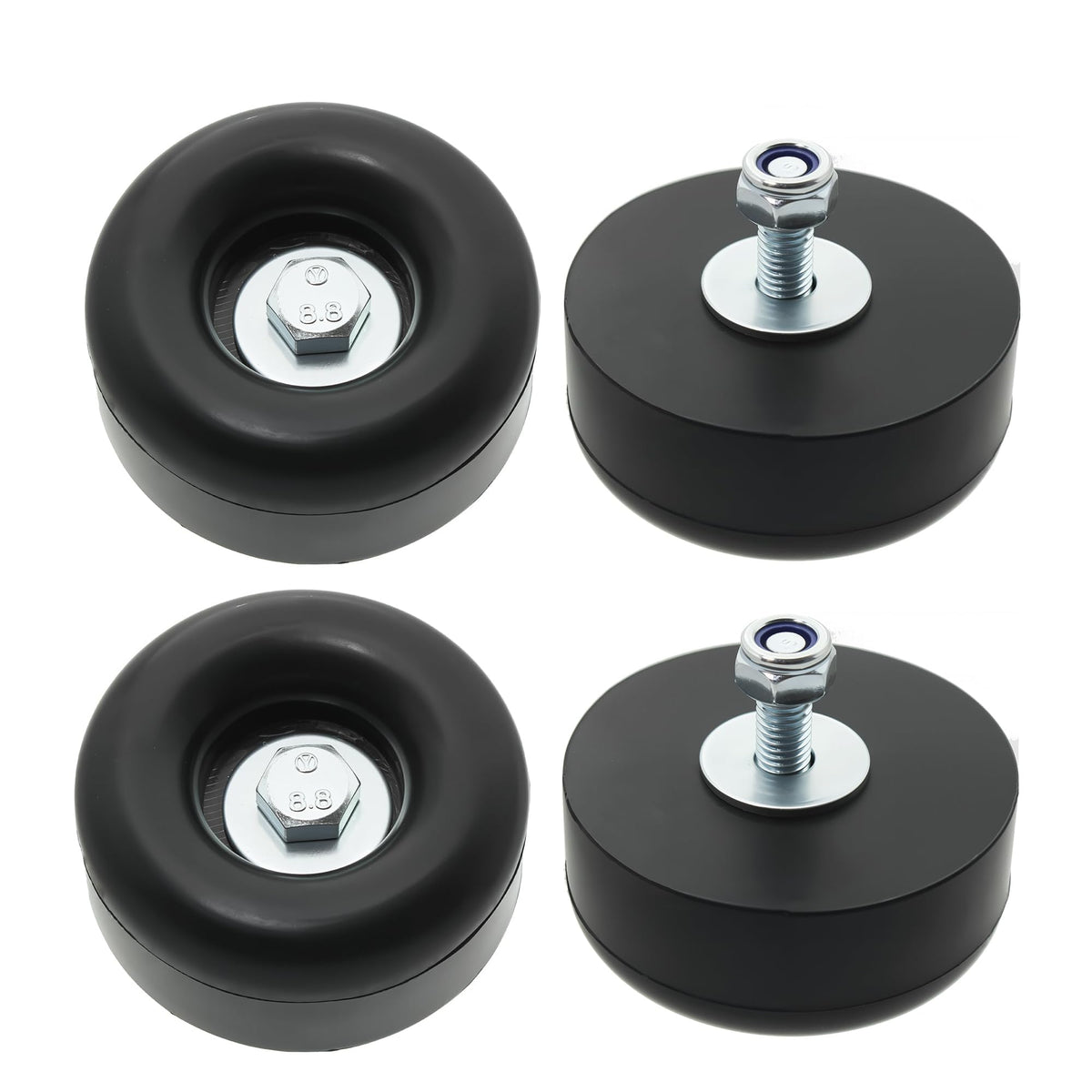 PWEOW heavy-duty rubber feet attached to a generator for vibration reduction.