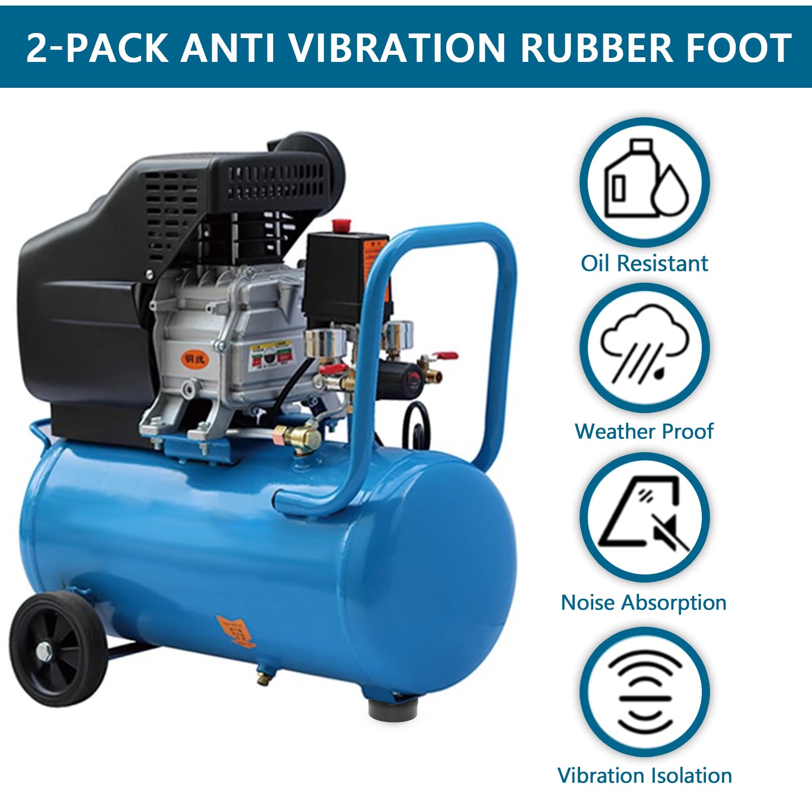 PWEOW durable rubber foot pads protect pumps from floor wear.