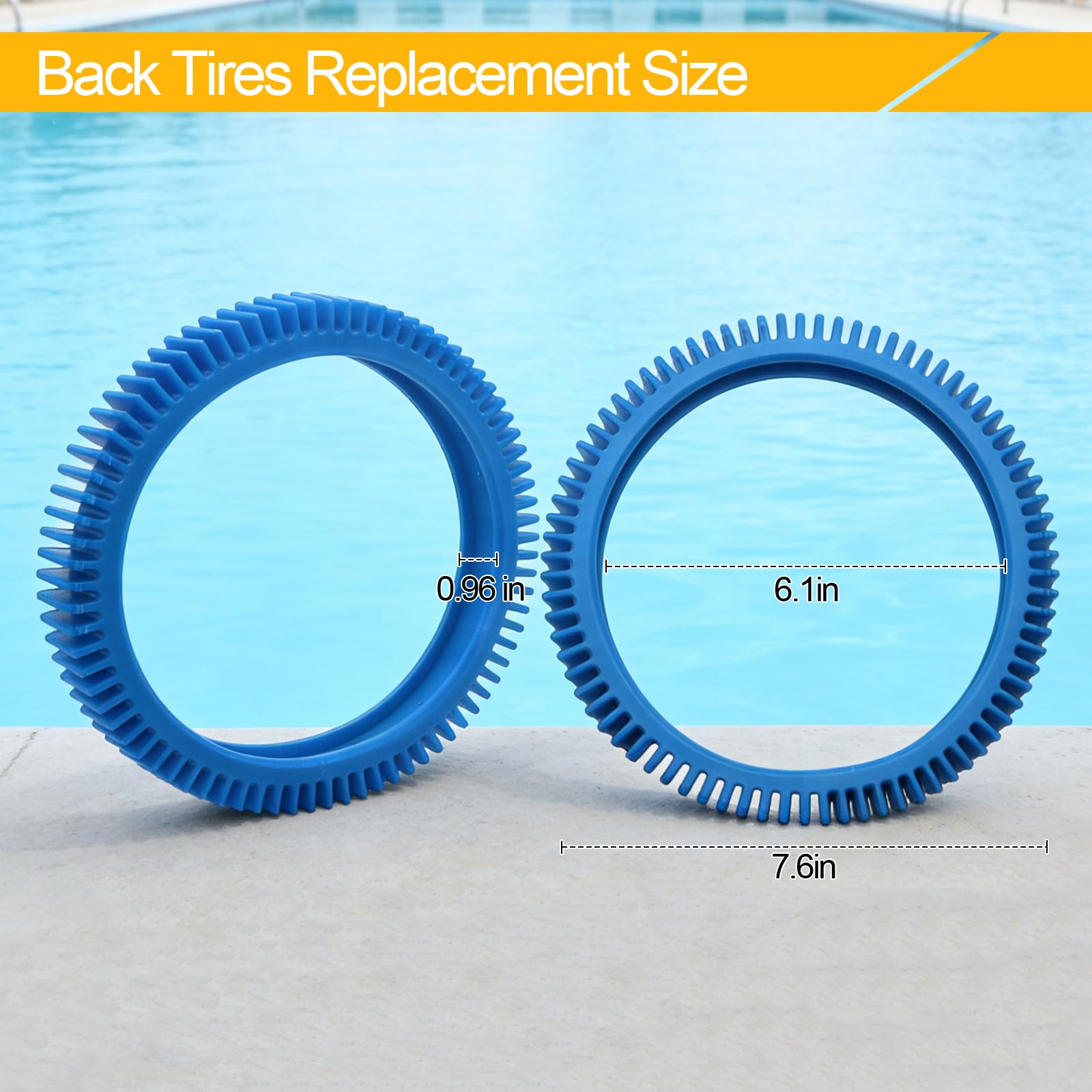 PWEOW tire replacement for poolvergnuegen maintains smooth cleaning performance across surfaces.