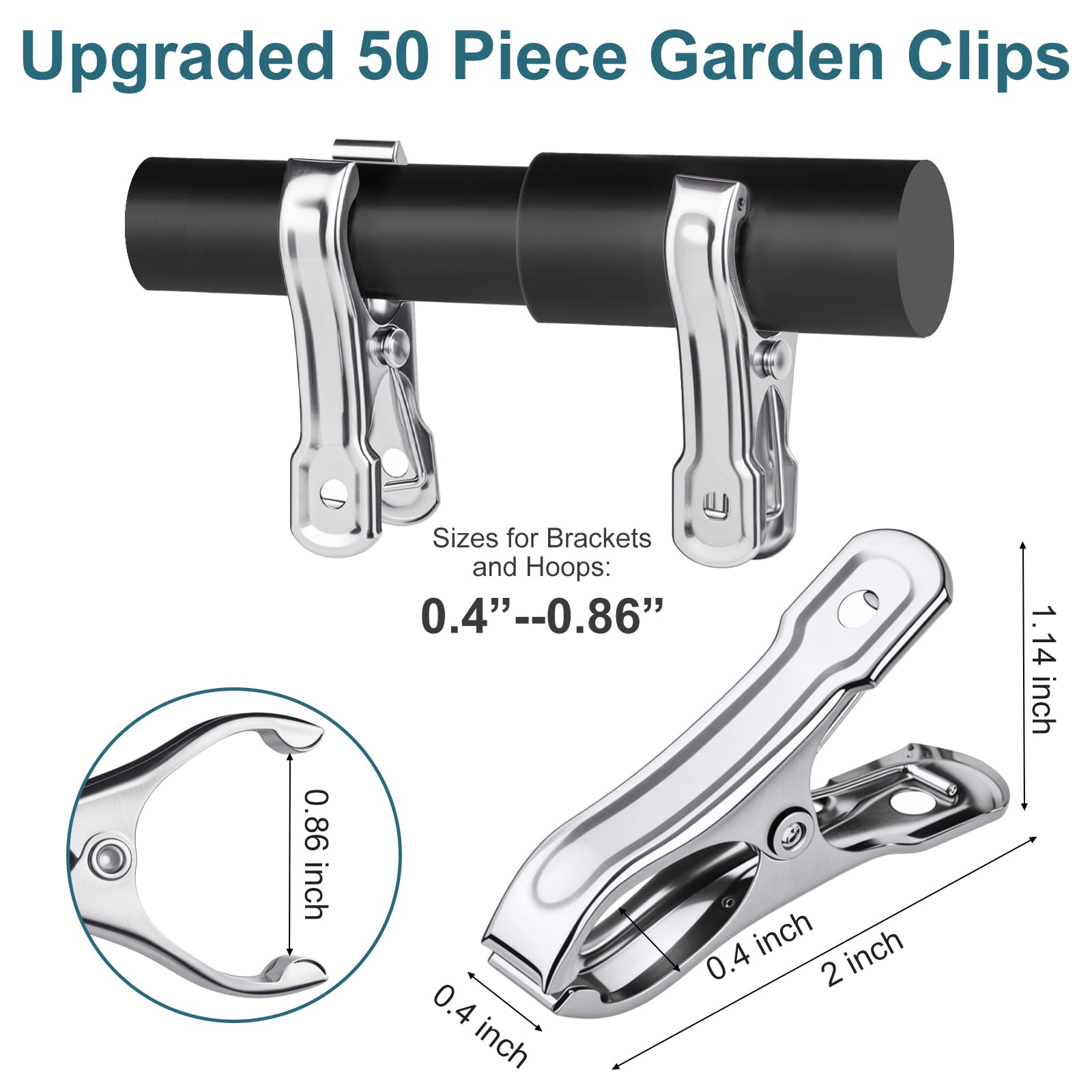 Pwfkgo greenhouse clamp with 0.86-inch opening for secure hoop attachment