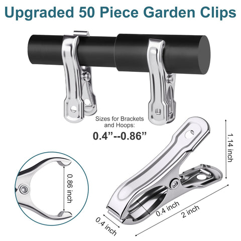 Pwfkgo greenhouse clamp with 0.86-inch opening for secure hoop attachment
