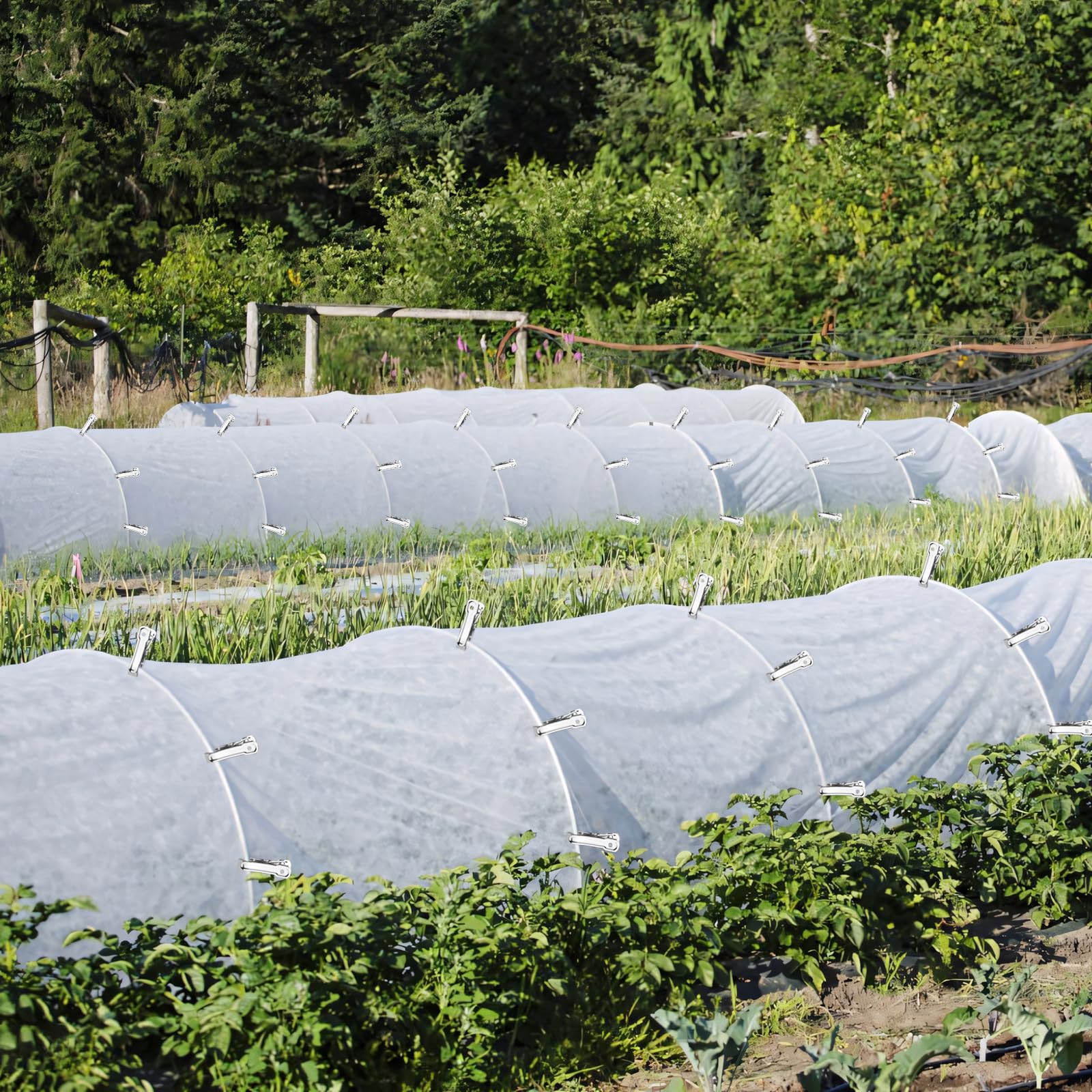 Pwfkgo heavy-duty clip secures films and mulches against wind