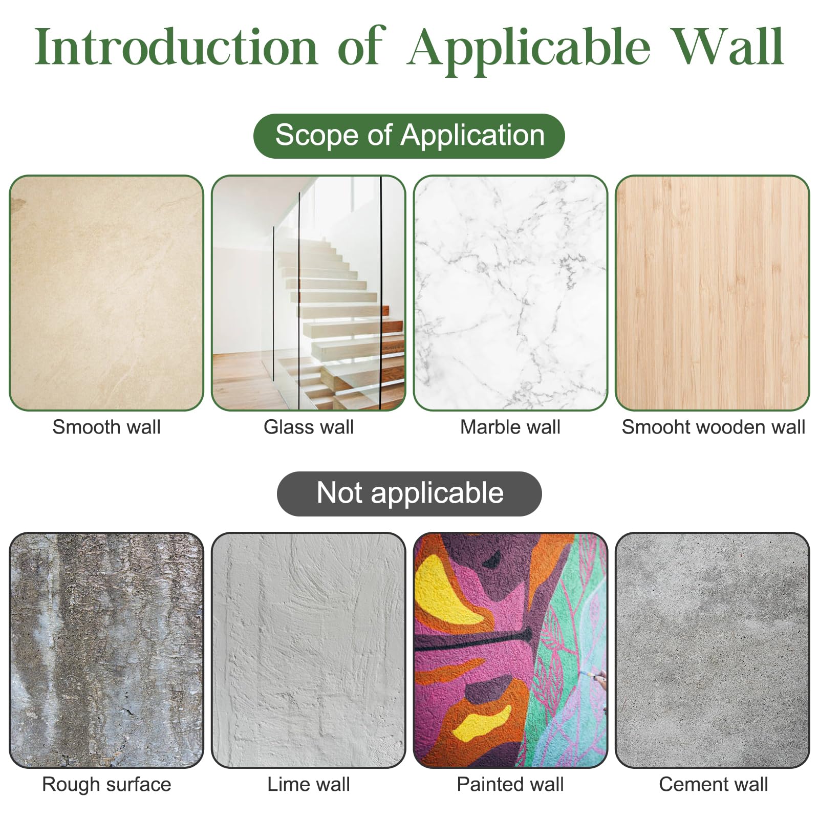 Pwfkgo indoor and outdoor decor use on smooth surfaces like tiles and glass