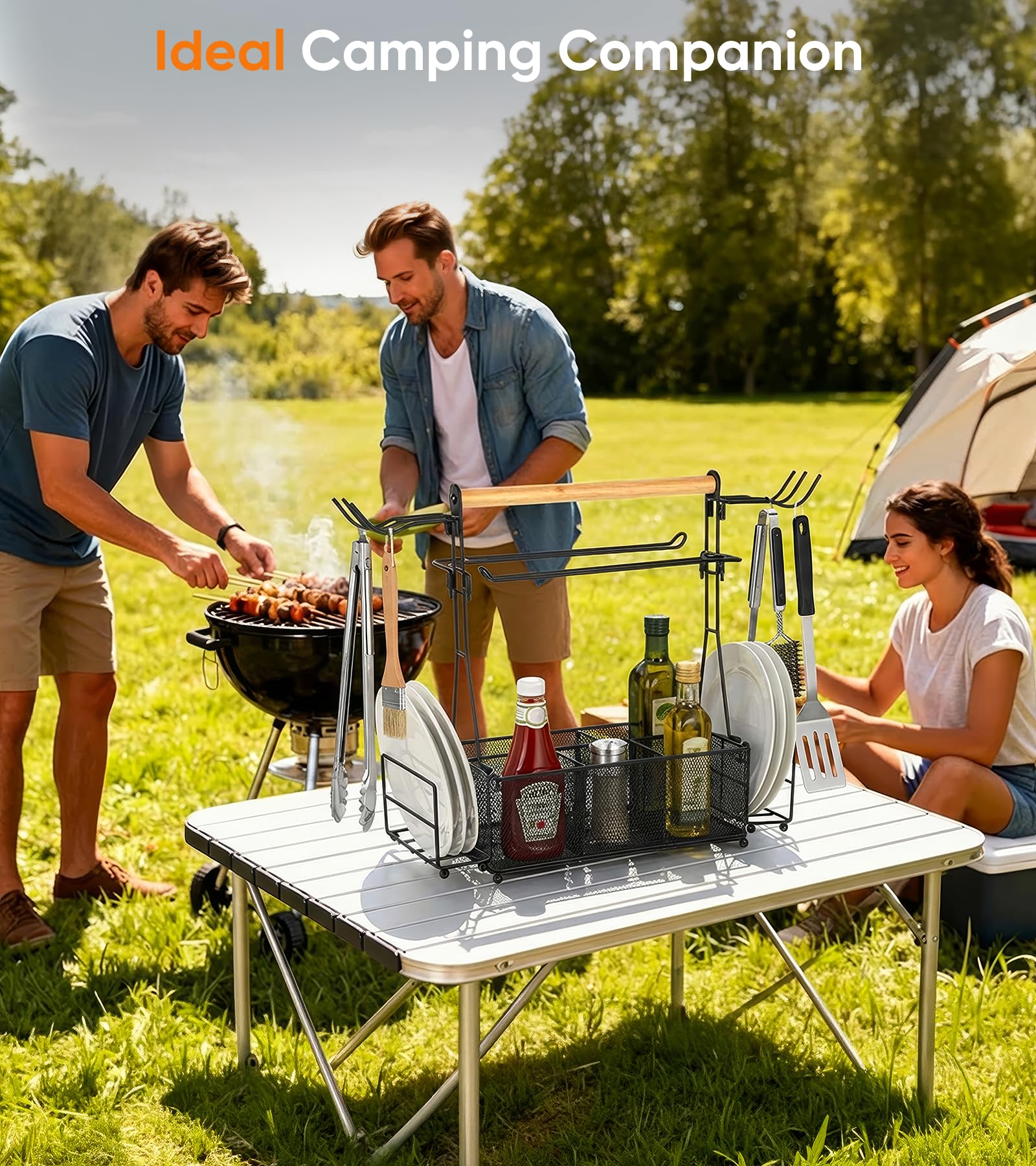 This PWSOMJ outdoor organizer organizes tools, spices, and condiments in one caddy.