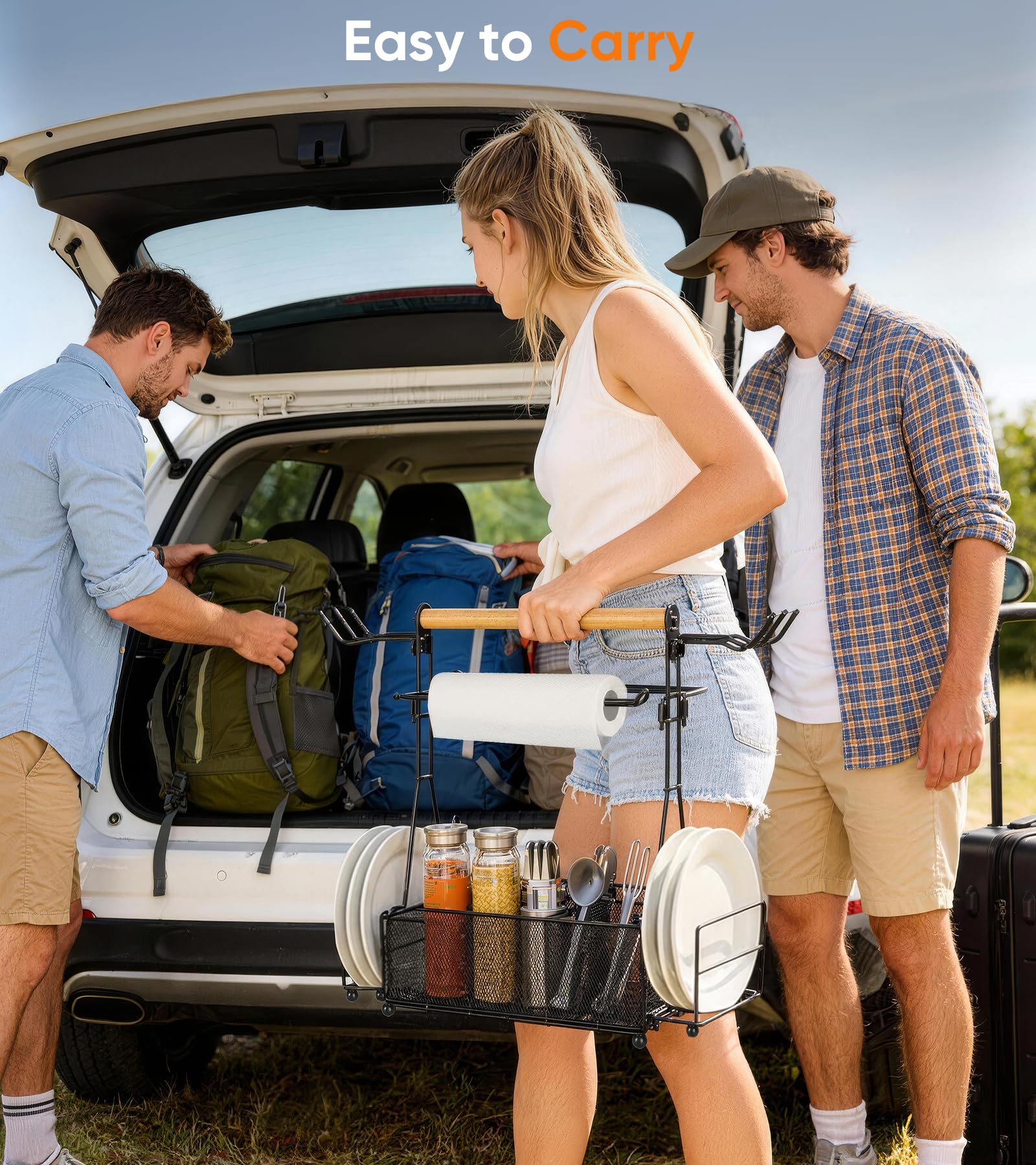 PWSOMJ Grill Caddy quick-assembly design saves setup time at outdoor meals.