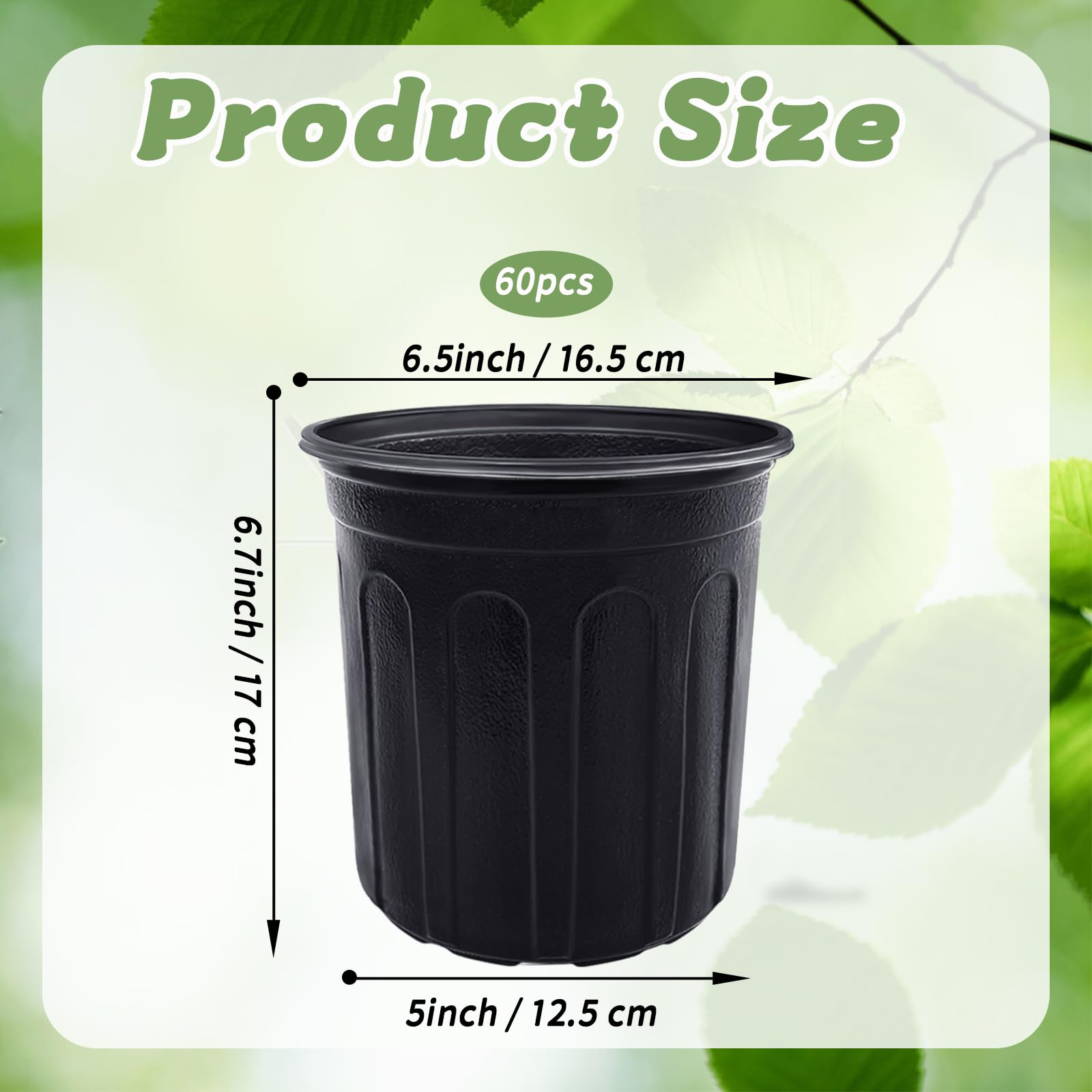 Pynqdfu 1-gallon seed starter pots, drainage holes, promote healthy drainage.
