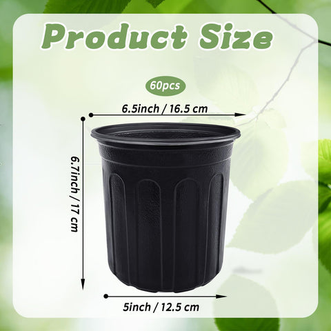 Pynqdfu 1-gallon seed starter pots, drainage holes, promote healthy drainage.
