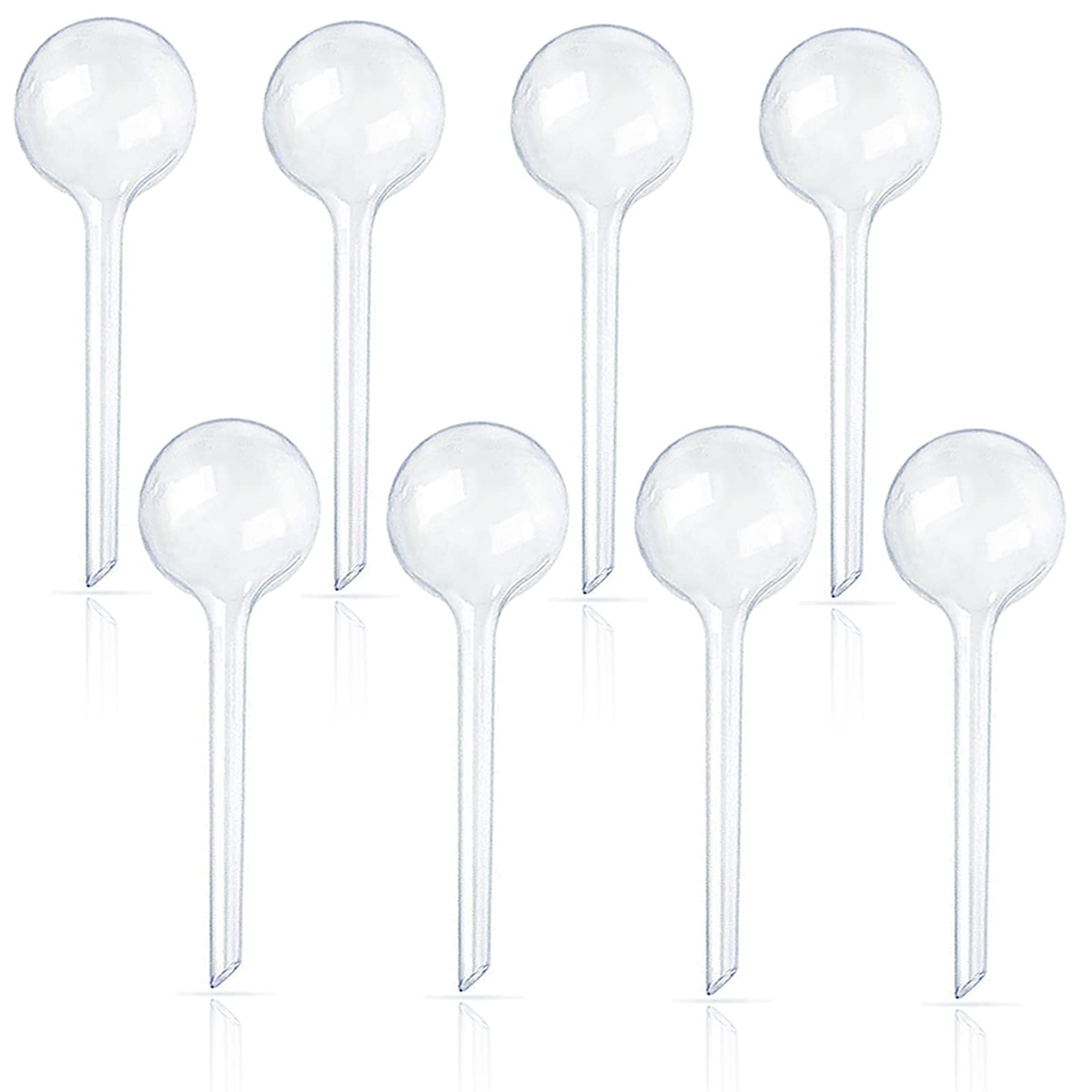 Pynqdfu clear watering globes showing water level for easy indoor plant care.