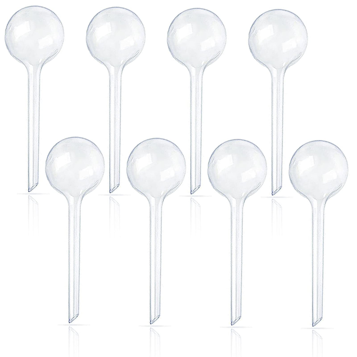 Pynqdfu clear watering globes showing water level for easy indoor plant care.
