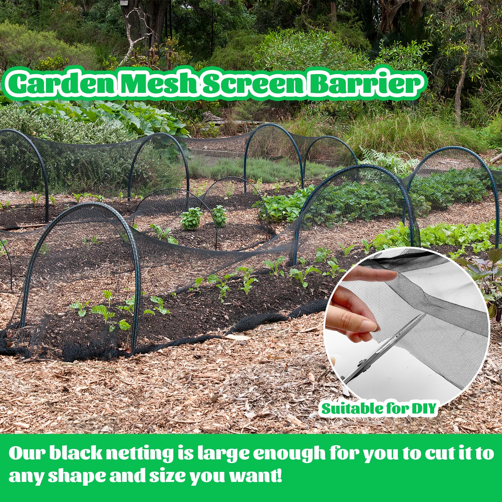 Pynqdfu fine-mesh barrier blocks pests while preserving airflow and light for vegetables.