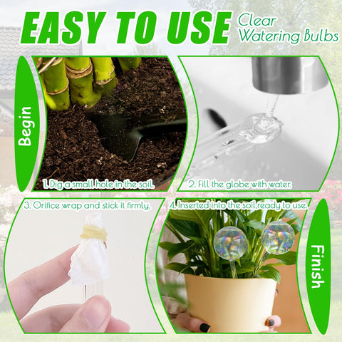 Pynqdfu glass watering bulb small 6oz for indoor pots.