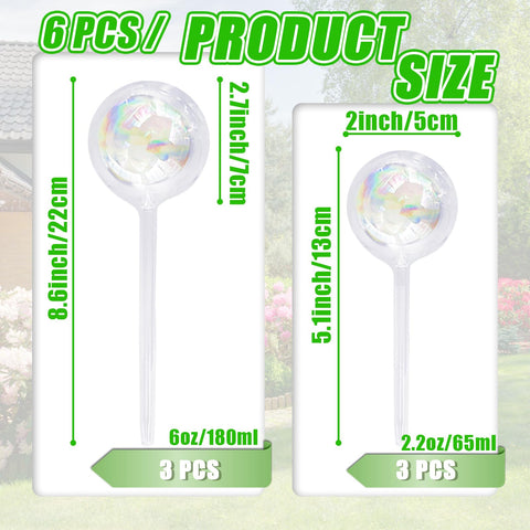 Pynqdfu iridescent glass watering ball small provides automatic moisture for balcony plants.