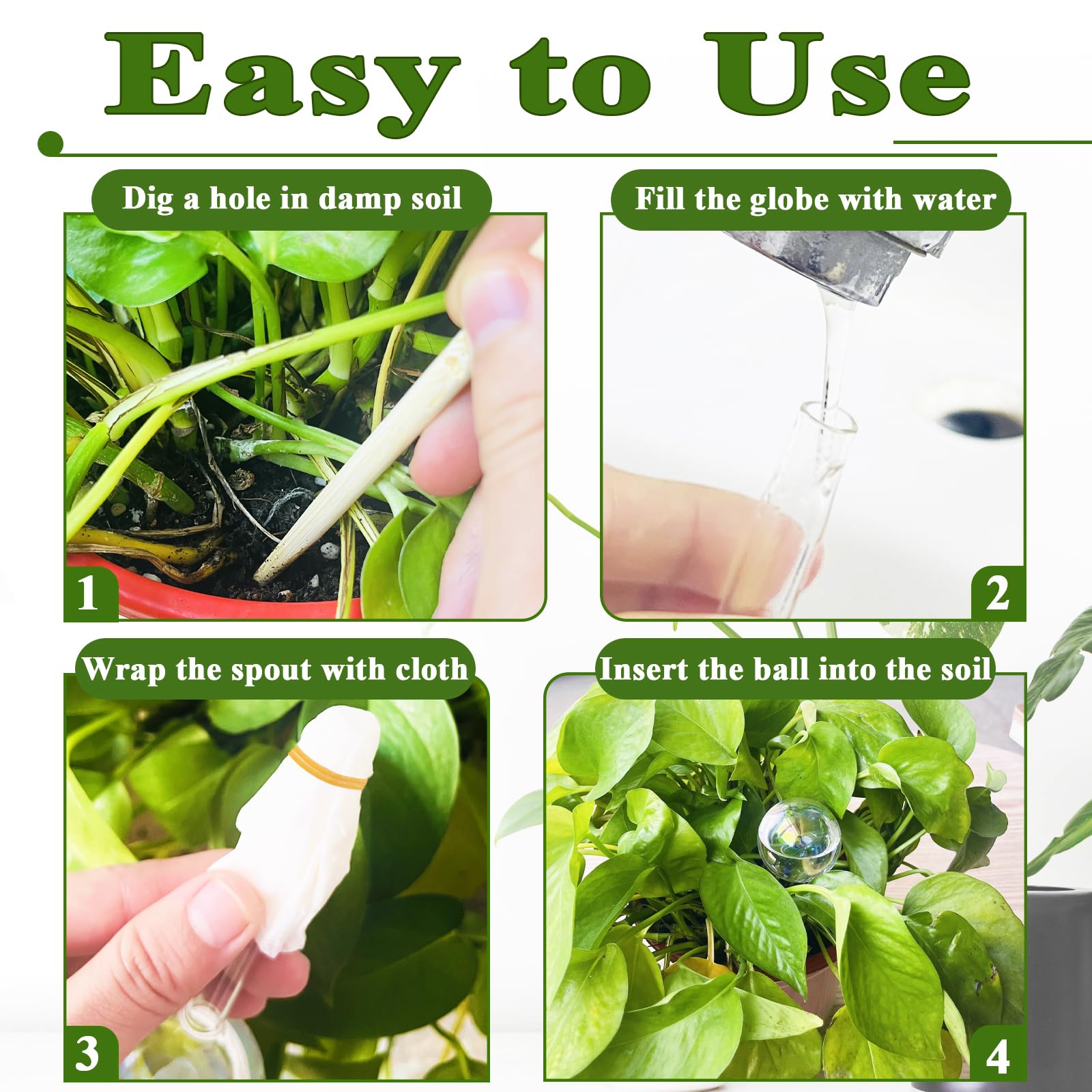 Pynqdfu iridescent glass globes suitable for indoor and outdoor plant care
