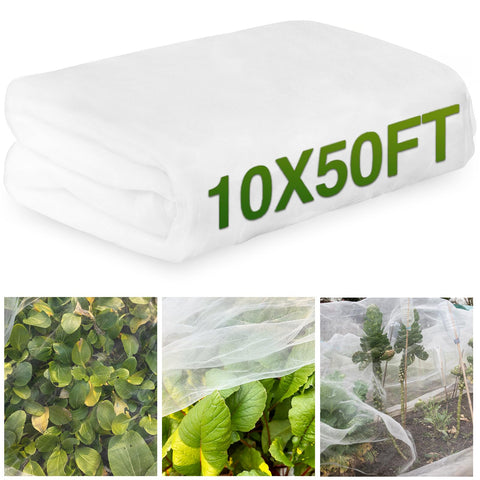 Pynqdfu mosquito netting over a garden bed protects crops from pests.