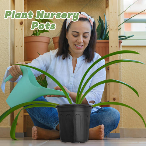 Pynqdfu reusable plastic plant pots, indoor-outdoor view, versatile gardening.