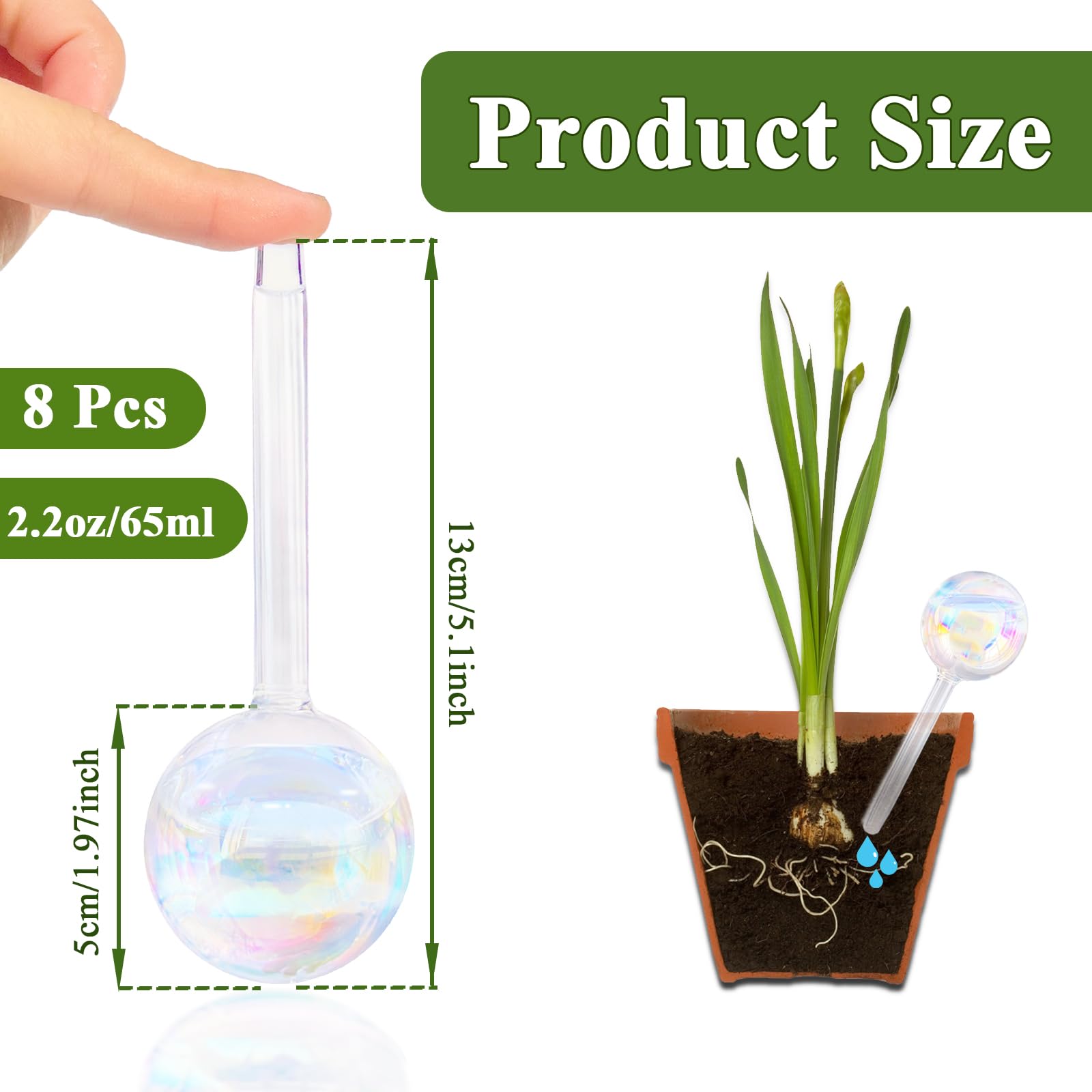 Pynqdfu self-watering globe bulb design provides steady hydration for potted plants