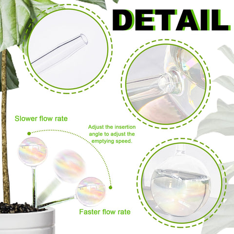 Pynqdfu self-watering globe on hanging plant demonstrates convenient remote care.