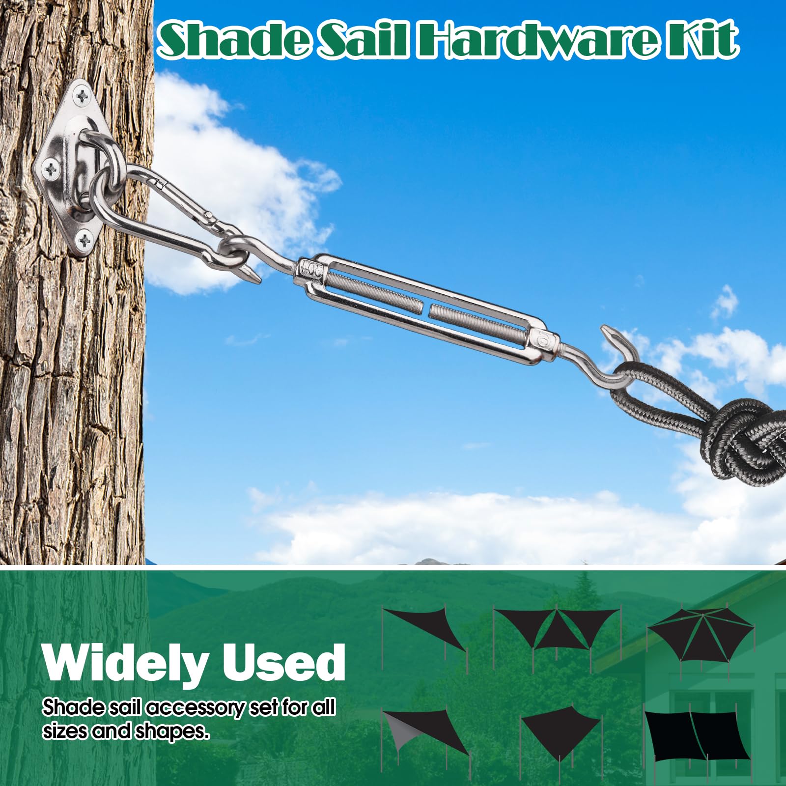 Pynsseu turnbuckles extend from 5 to 7 inches for precise tension control
