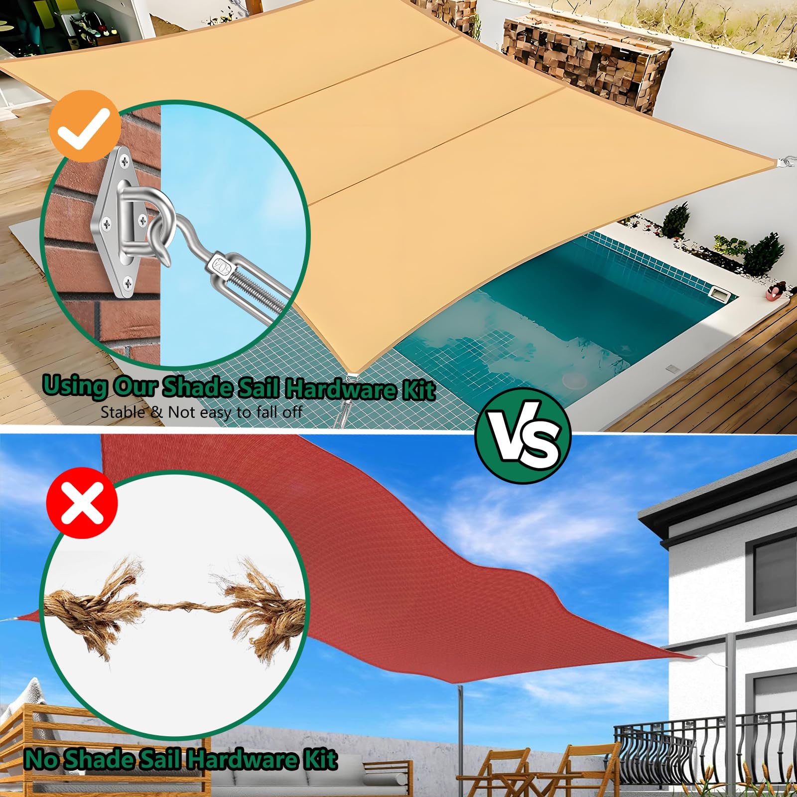 Pynsseu pad-eyes give sturdy anchor points for triangle or rectangle sails