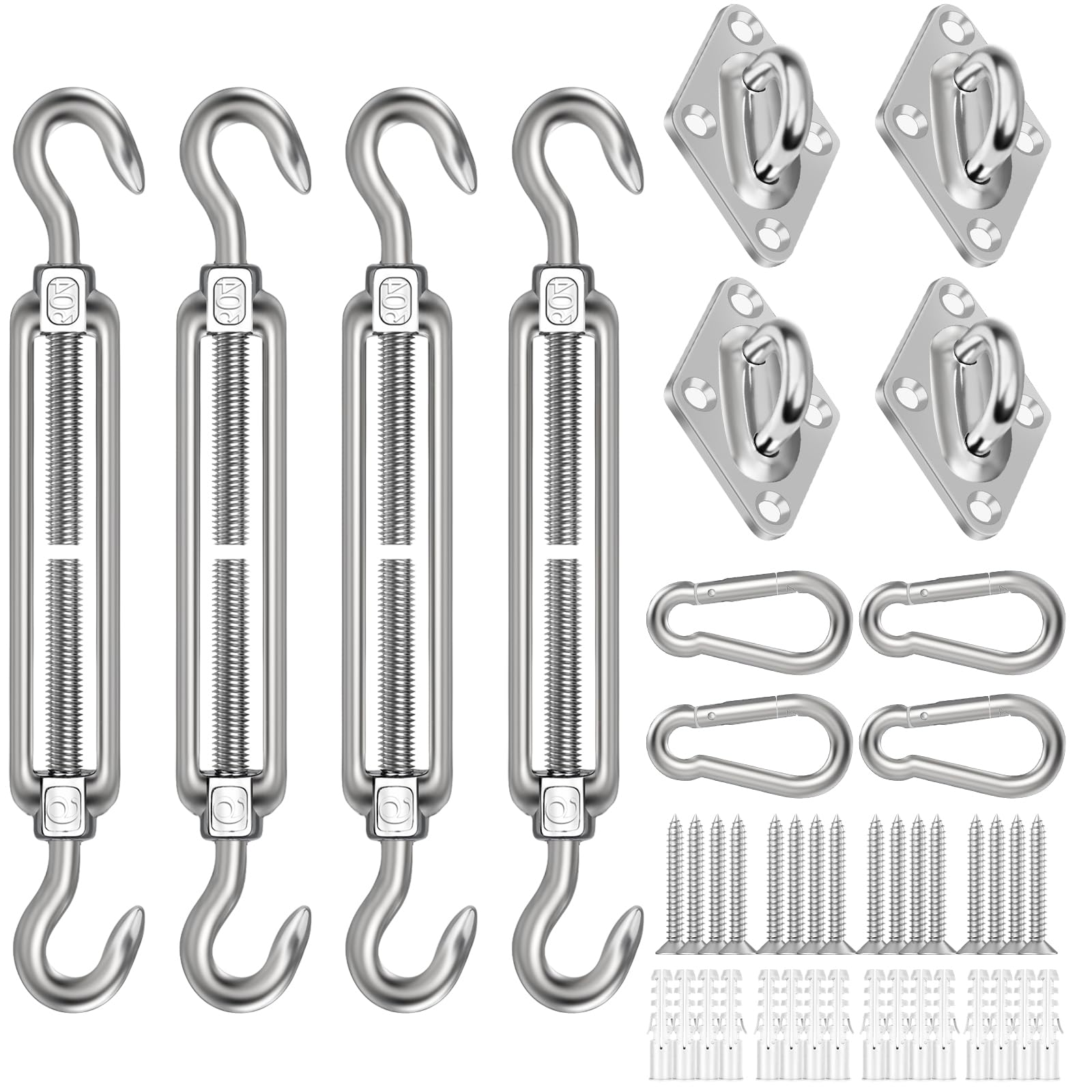 Pynsseu shade sail hardware turnbuckles for easy tensioning and strong outdoor shade setups