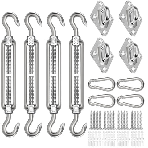 Pynsseu shade sail hardware turnbuckles for easy tensioning and strong outdoor shade setups