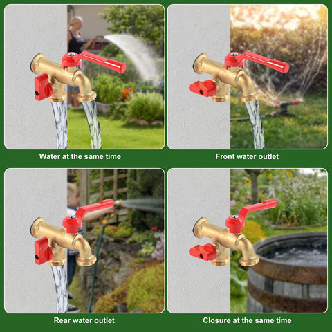 Pyntop outdoor double taps faucet installation kit with sealing tape and rings