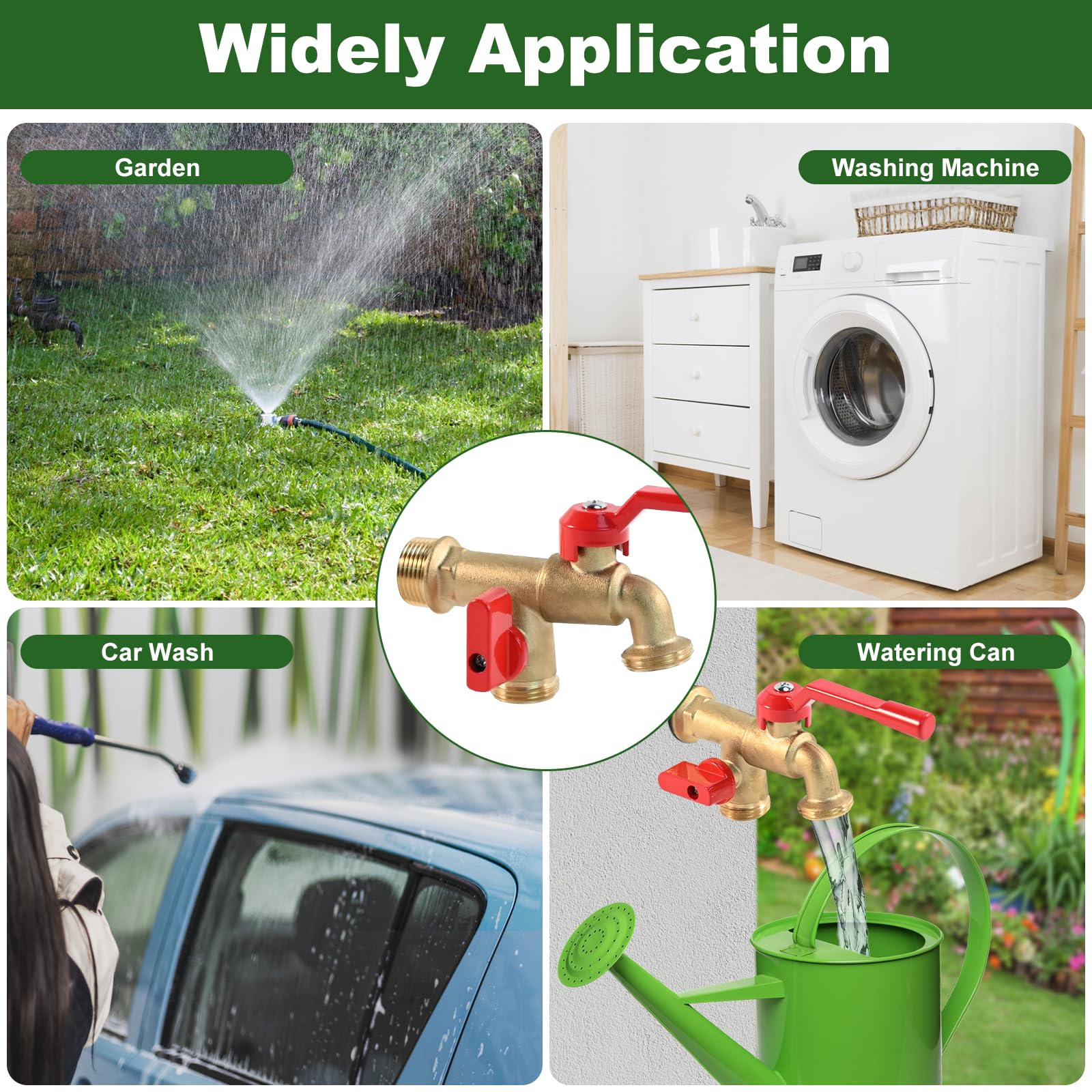 Pyntop outdoor double taps faucet two watering zones in a balcony garden