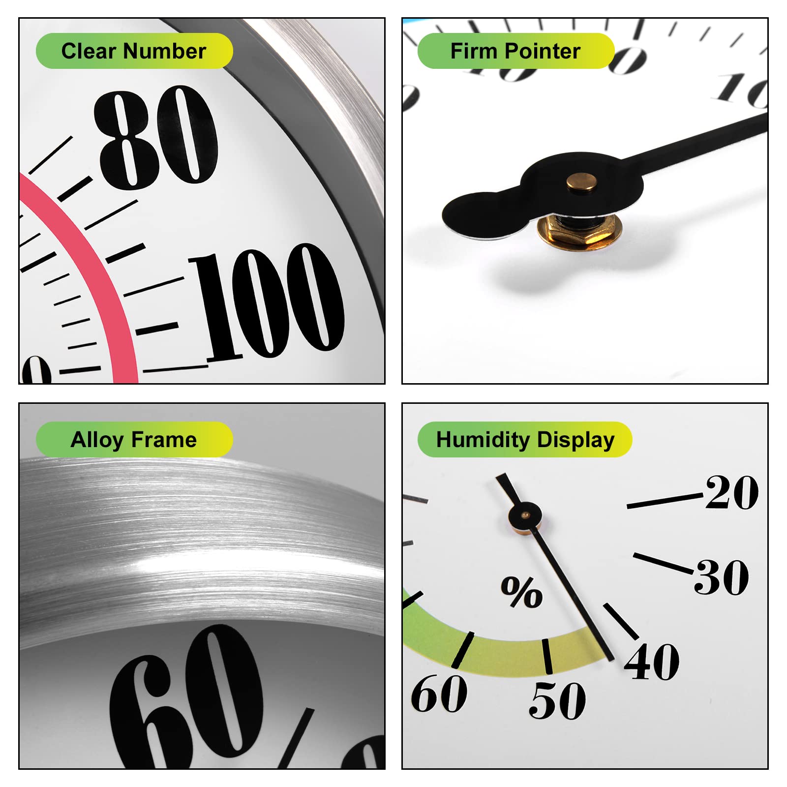 Pyntop outdoor thermometer with wall-mount holes for easy hanging