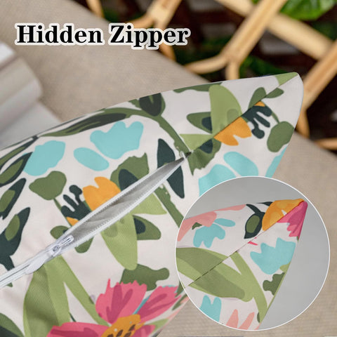 Hidden zipper detail on Pyonic pillow cover for clean lines and easy removal.