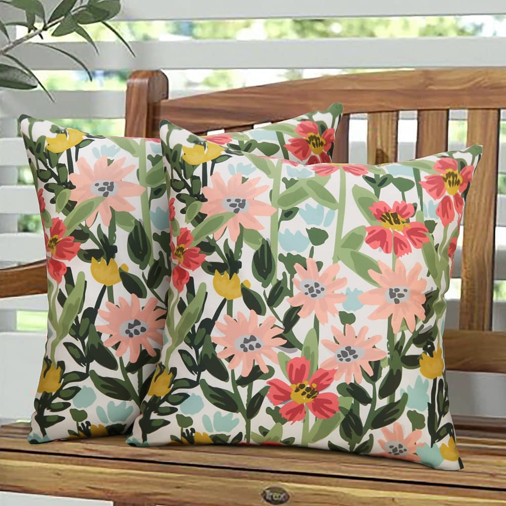Pyonic outdoor pillow cover with floral design enhances patio decor and protection.