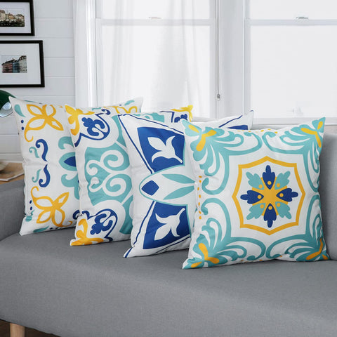 Pyonic outdoor pillow covers on patio furniture for refreshed outdoor decor