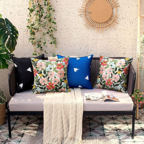 Pyonic pack of 2 outdoor pillow covers for coordinated garden styling.