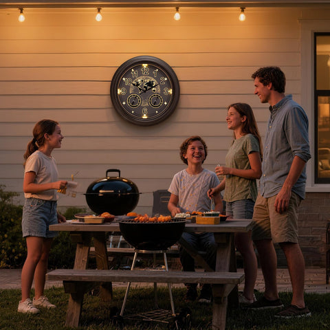 Pytha Sight decorative clock perfect as a housewarming gift for outdoor décor.