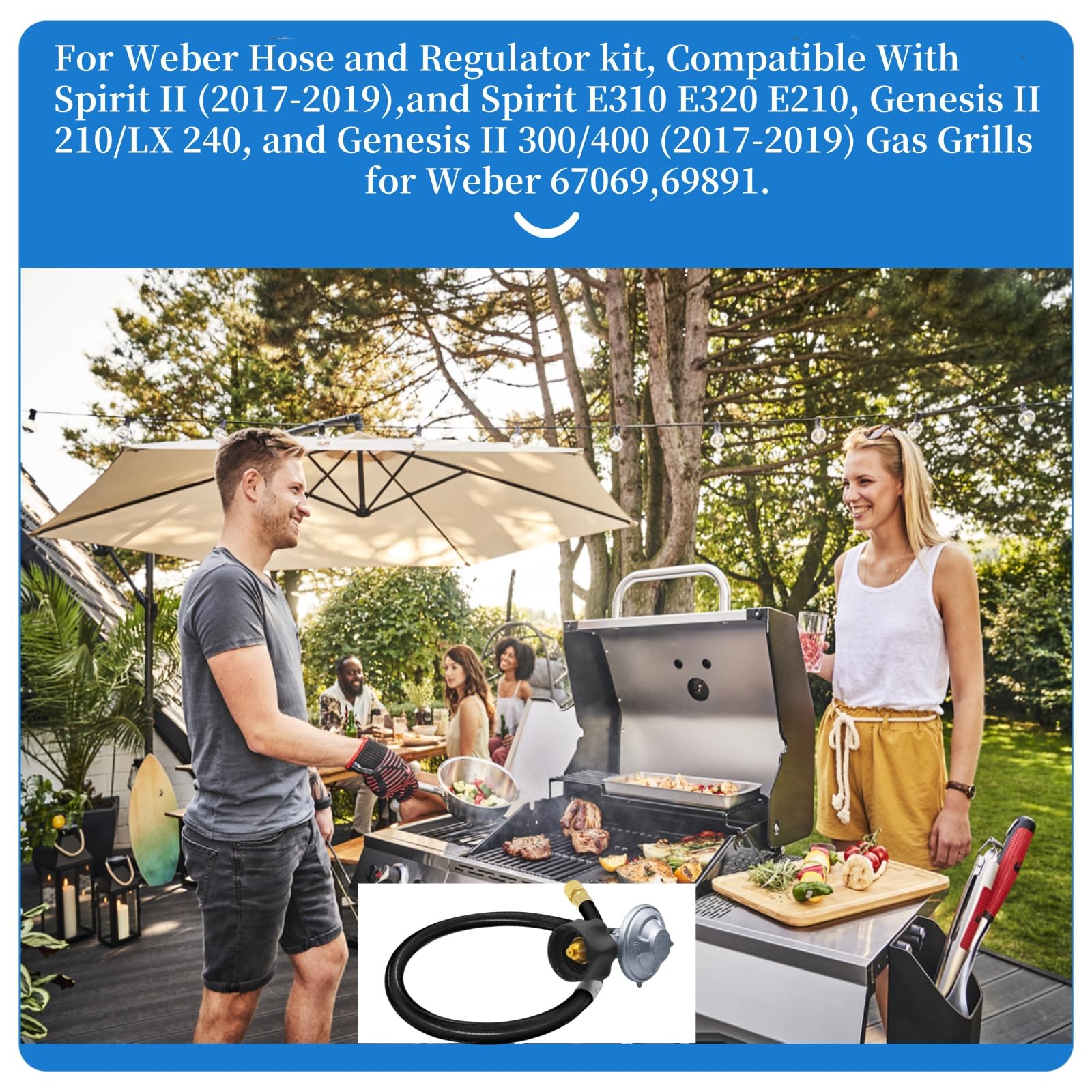 PYXGLAQ 25-inch kit installed on grill demonstrates easy attachment and leak-free fit.