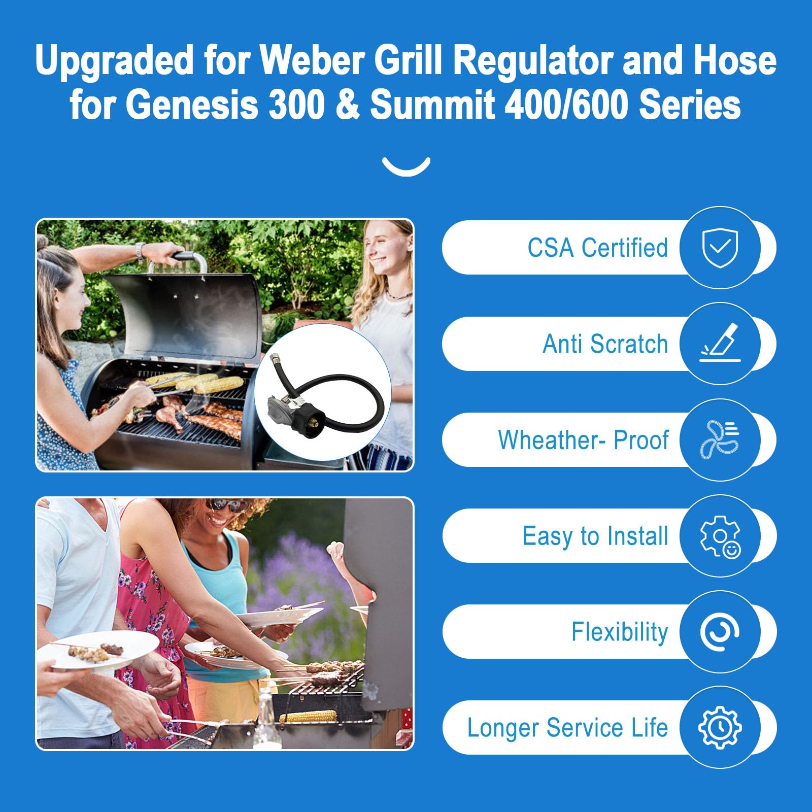 PYXGLAQ Weber regulator hose installation guide for Genesis and Summit
