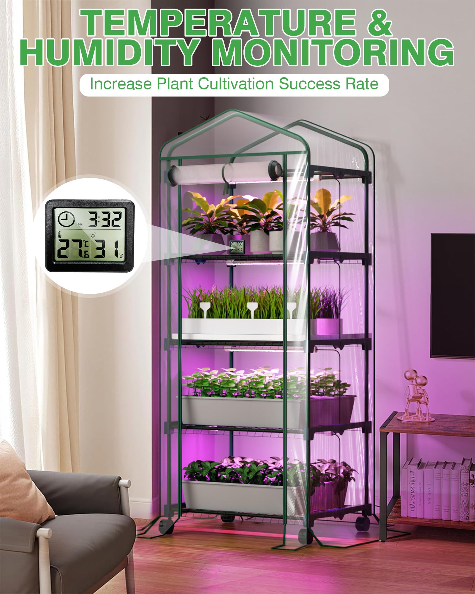 PYY mini greenhouse PVC tent cover enabling clear observation of plant growth