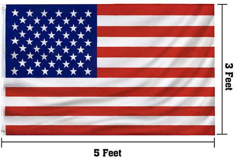 PZACHUGY US flag with canvas header for wall or yard decor